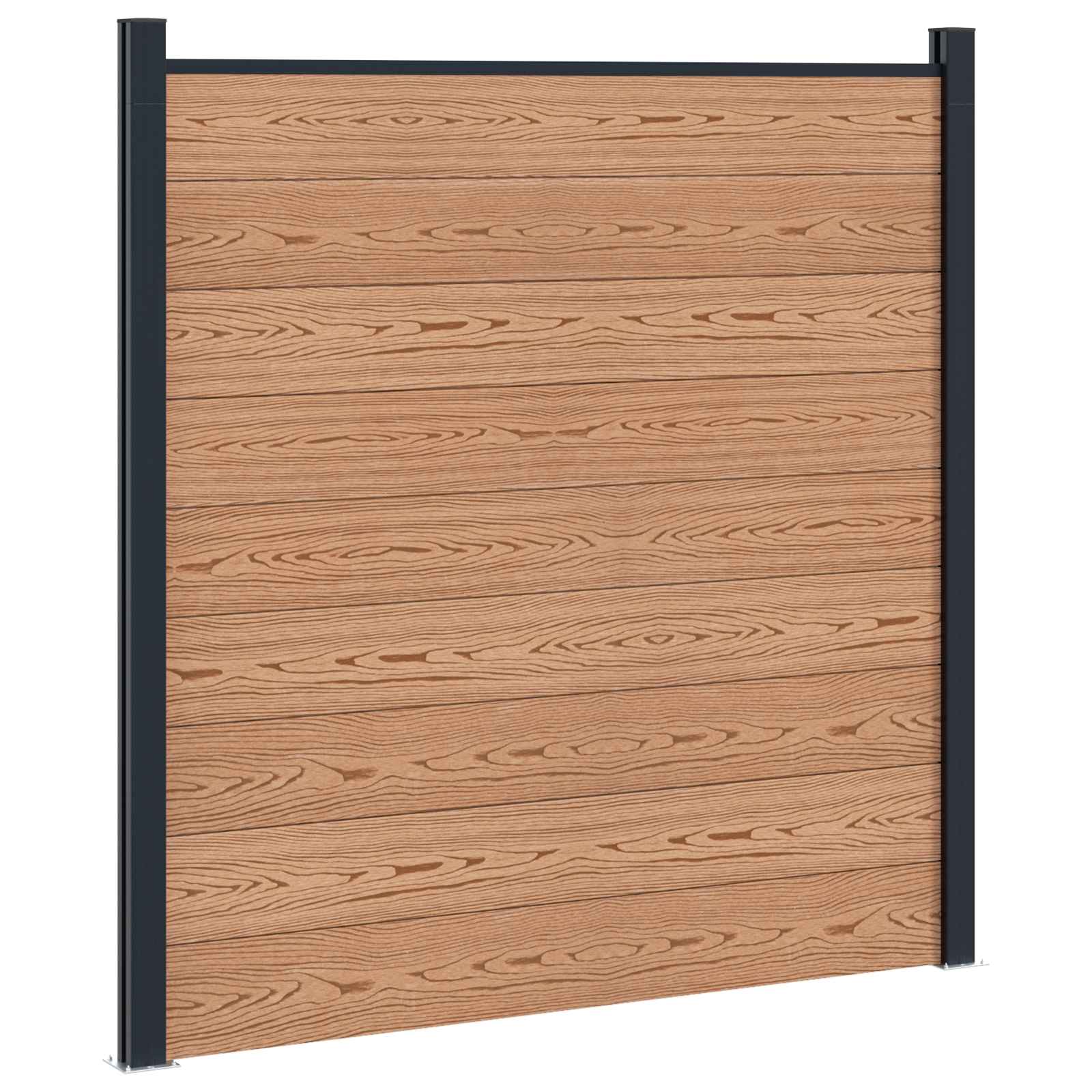 Panel ograde 4 pcs WPC i aluminij Smeđa