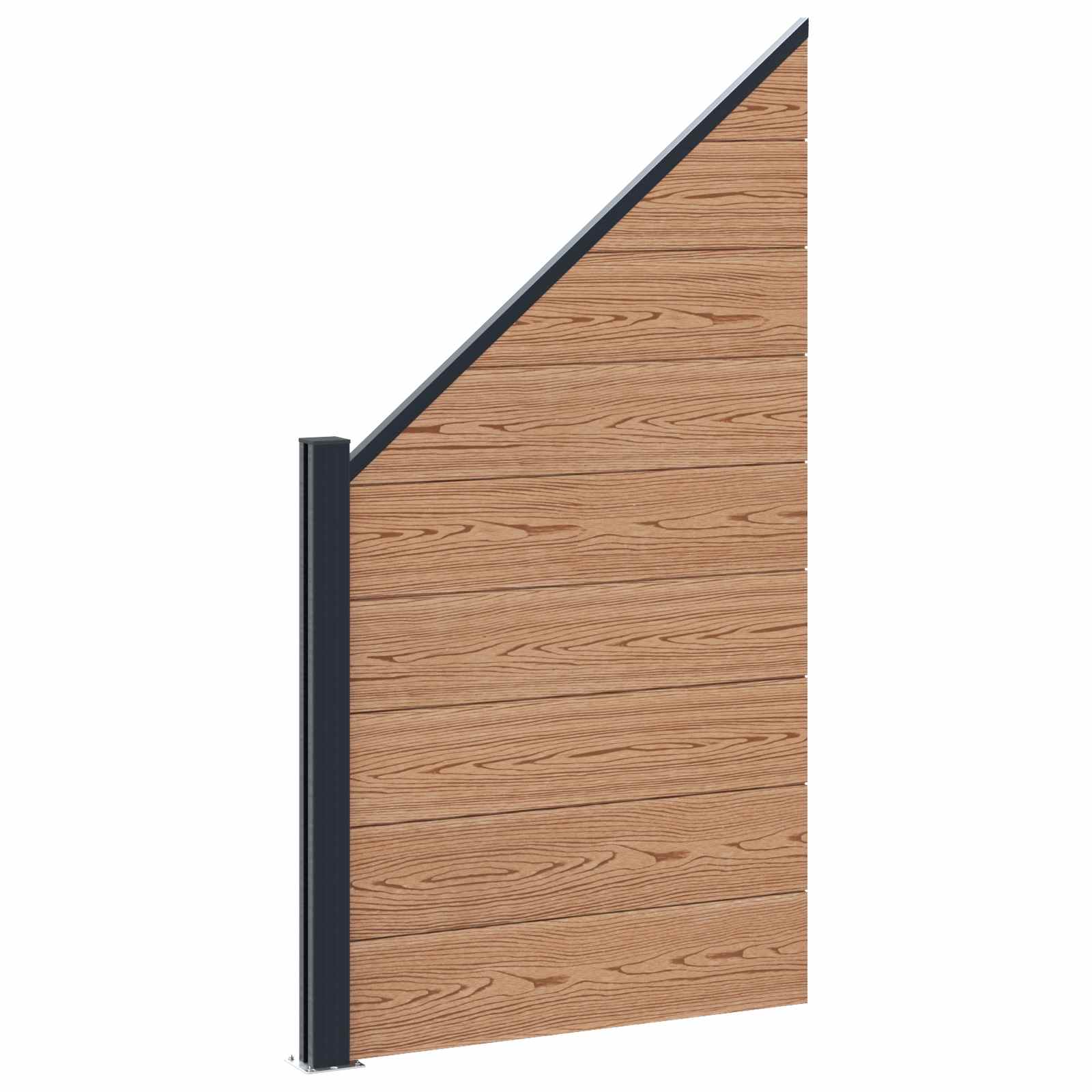 Panel ograde 5 pcs WPC i aluminij Smeđa