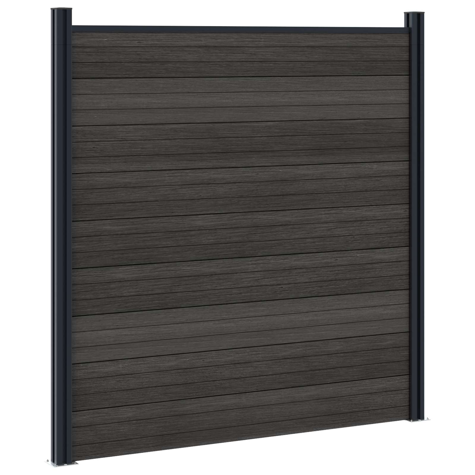 Panel ograde 4 pcs WPC i aluminij Crna