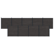 Panel ograde 9 pcs WPC i aluminij Crna