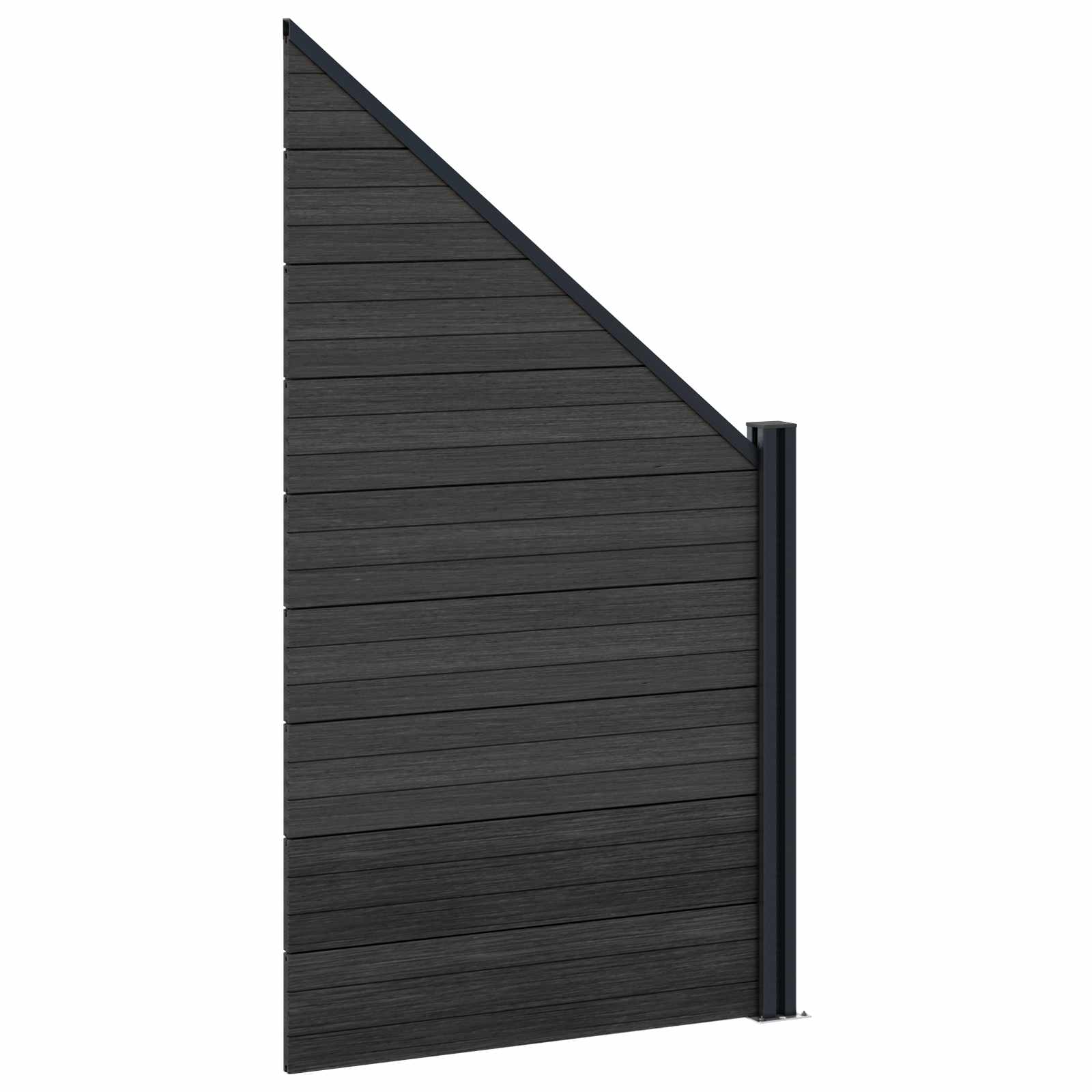 Panel ograde 9 pcs WPC i aluminij Crna