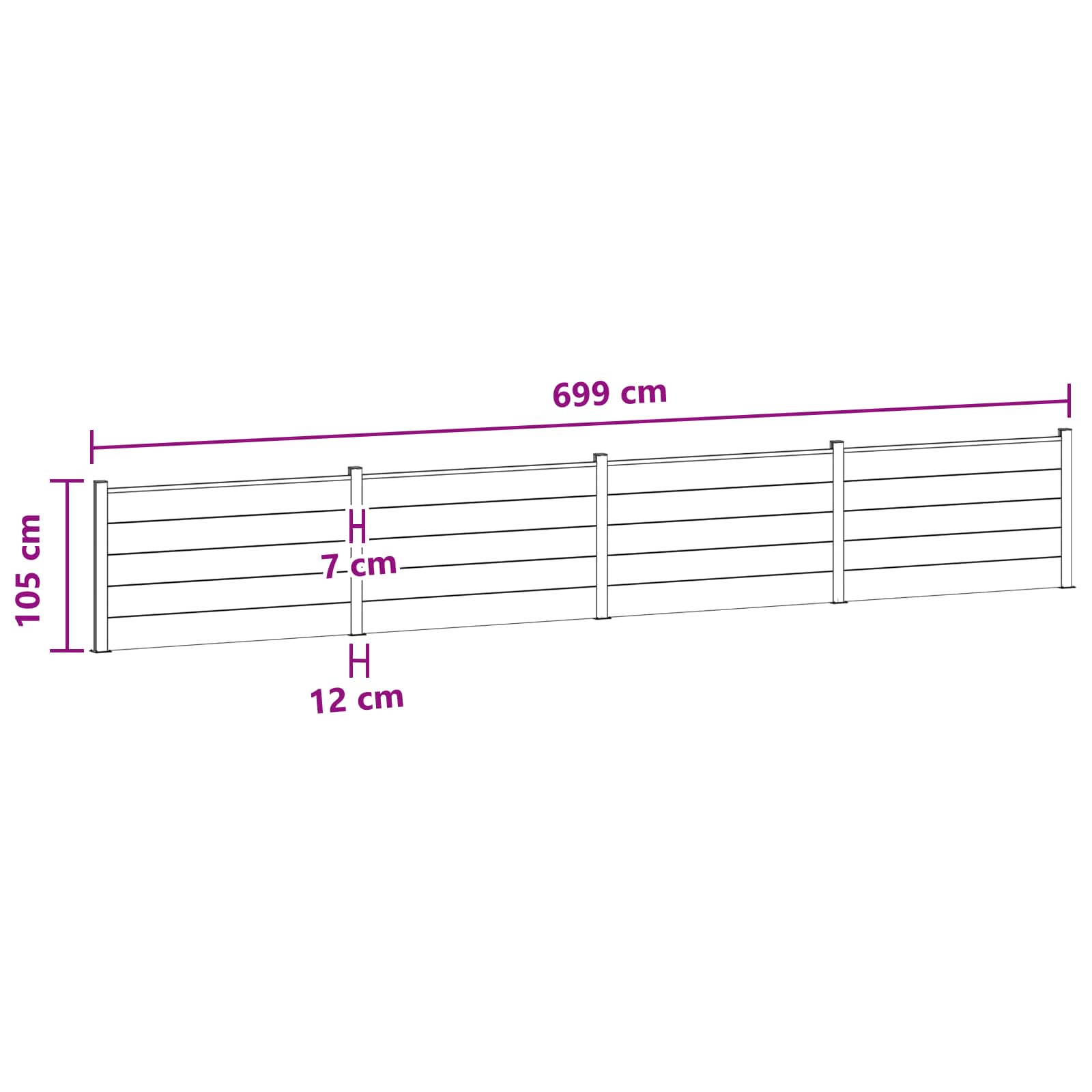 Panel ograde 4 pcs WPC i aluminij Smeđa