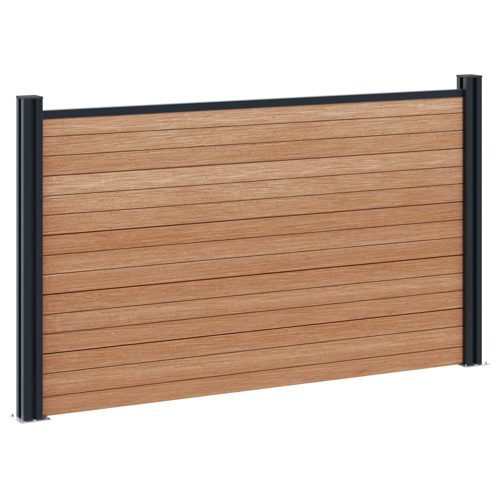 Panel ograde 5 pcs WPC i aluminij Smeđa