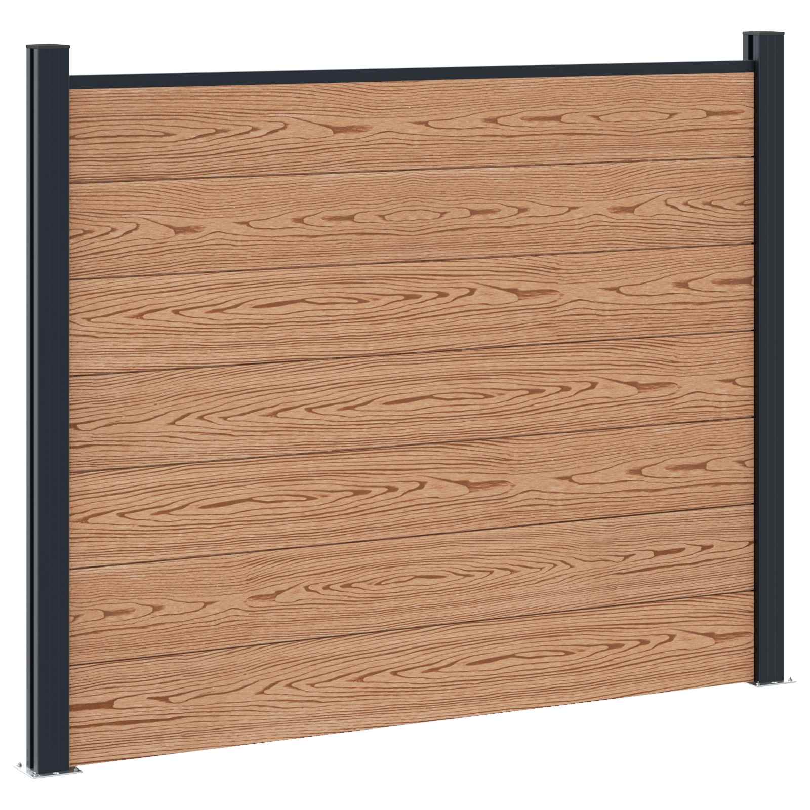 Panel ograde 2 pcs WPC i aluminij Smeđa