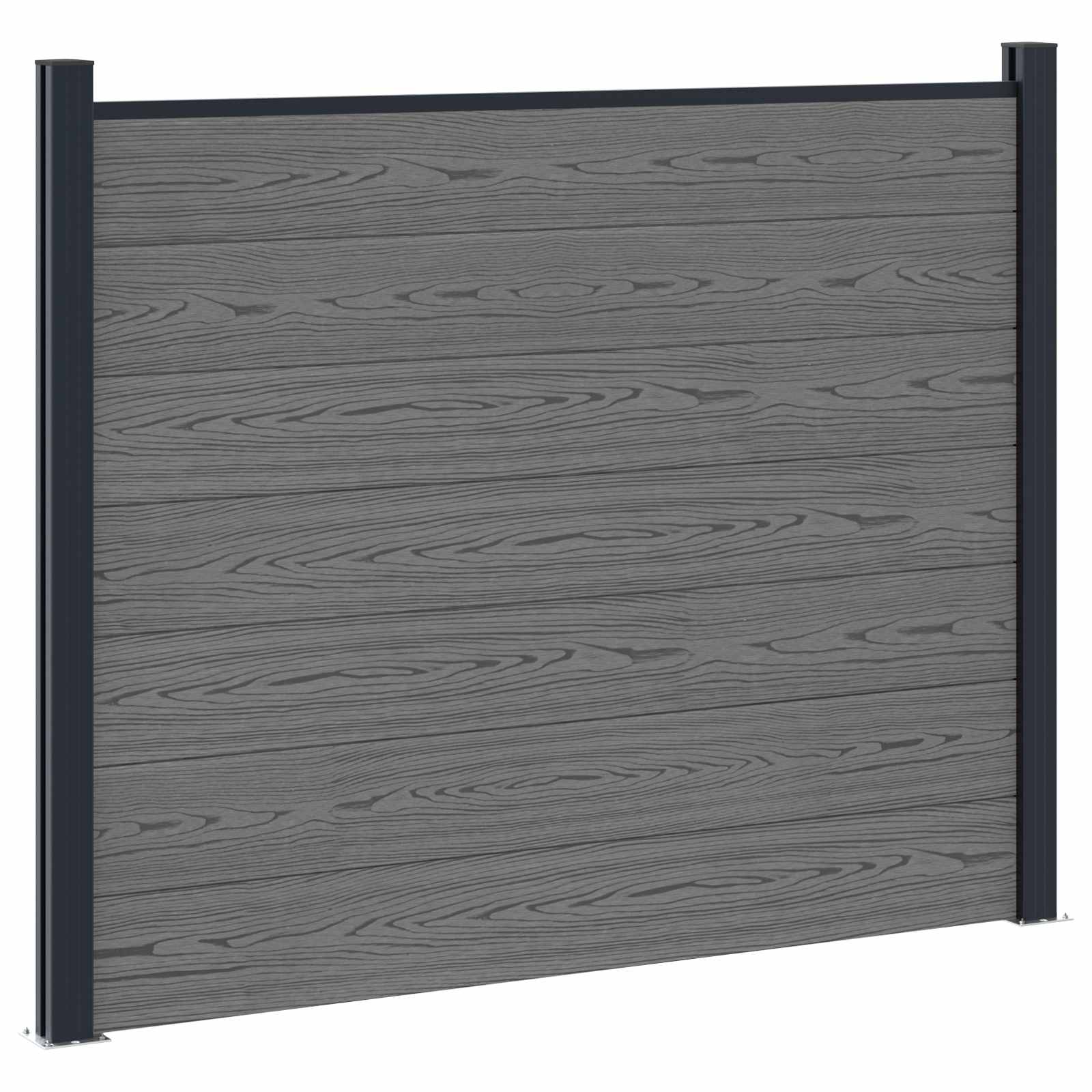 Panel ograde 2 pcs WPC i aluminij Siva