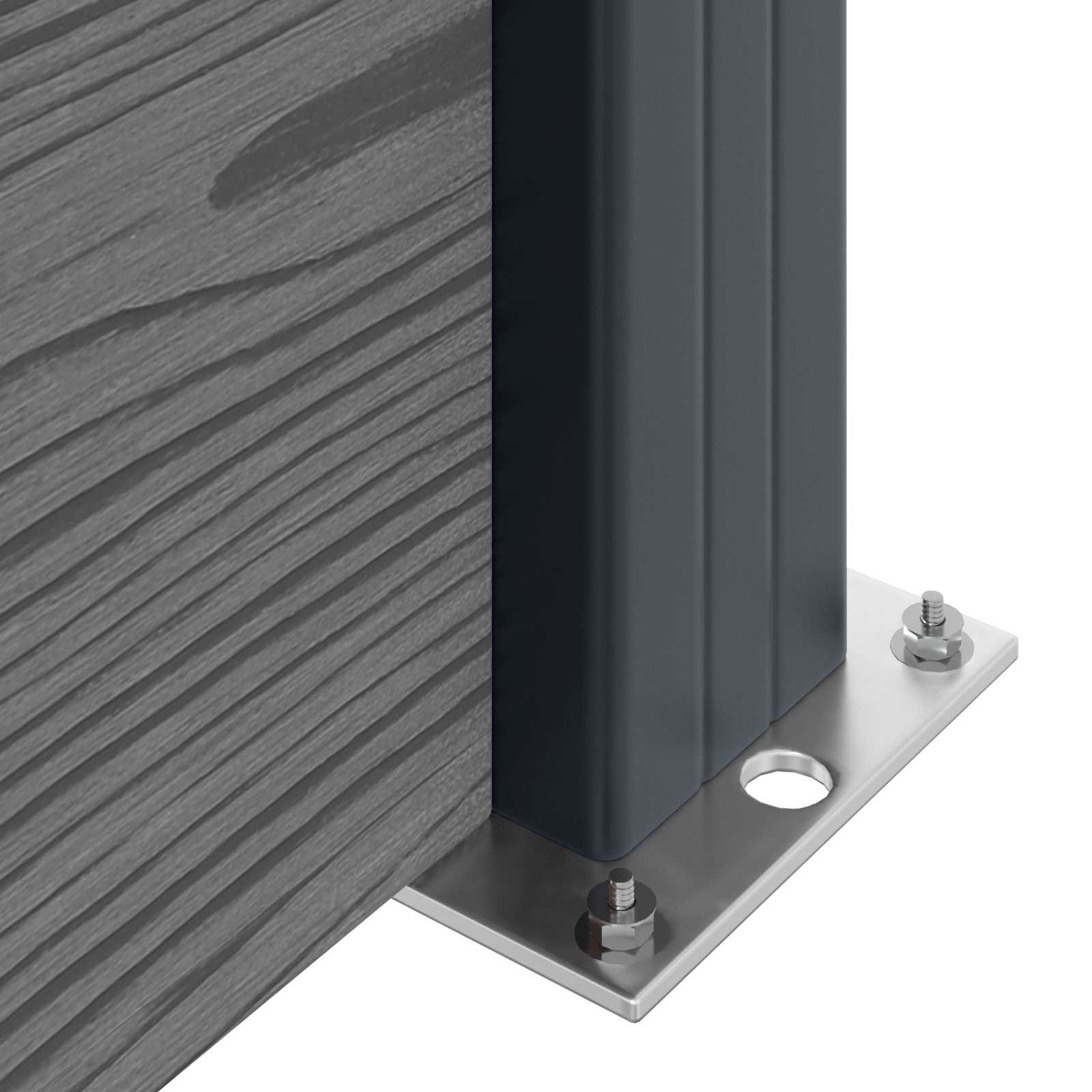 Panel ograde 6 pcs WPC i aluminij Siva