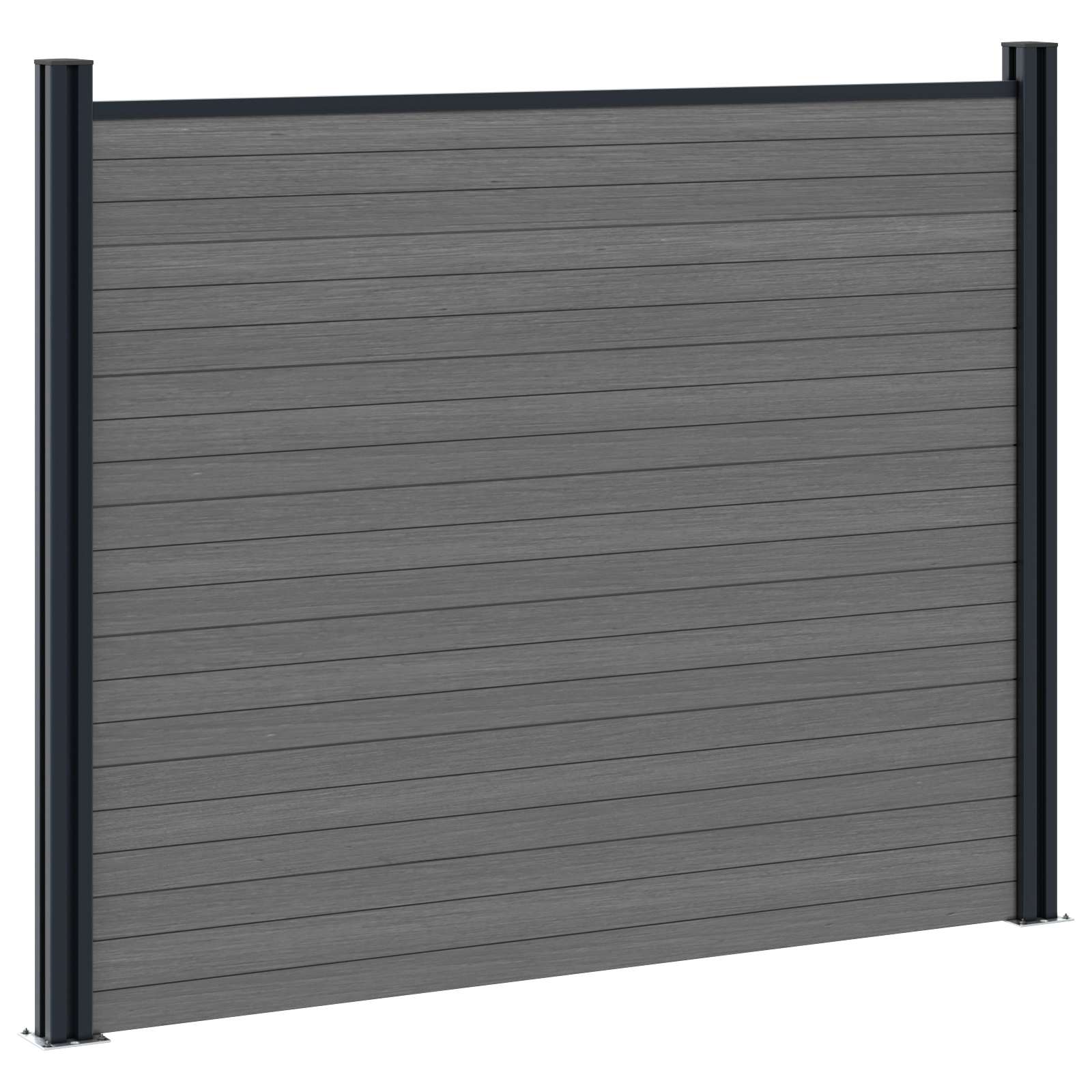 Panel ograde 6 pcs WPC i aluminij Siva