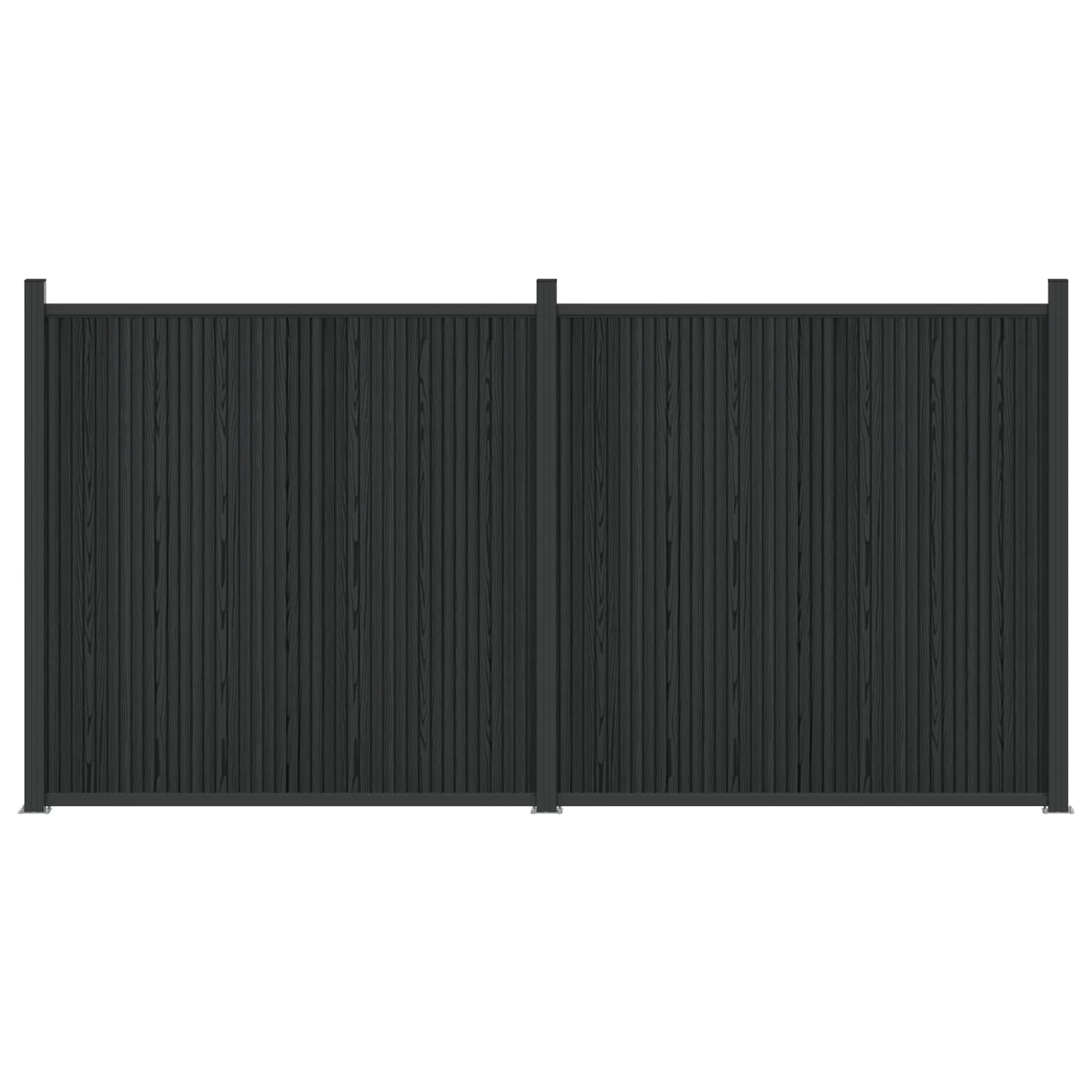 Panel ograde 2 pcs WPC i aluminij Crna