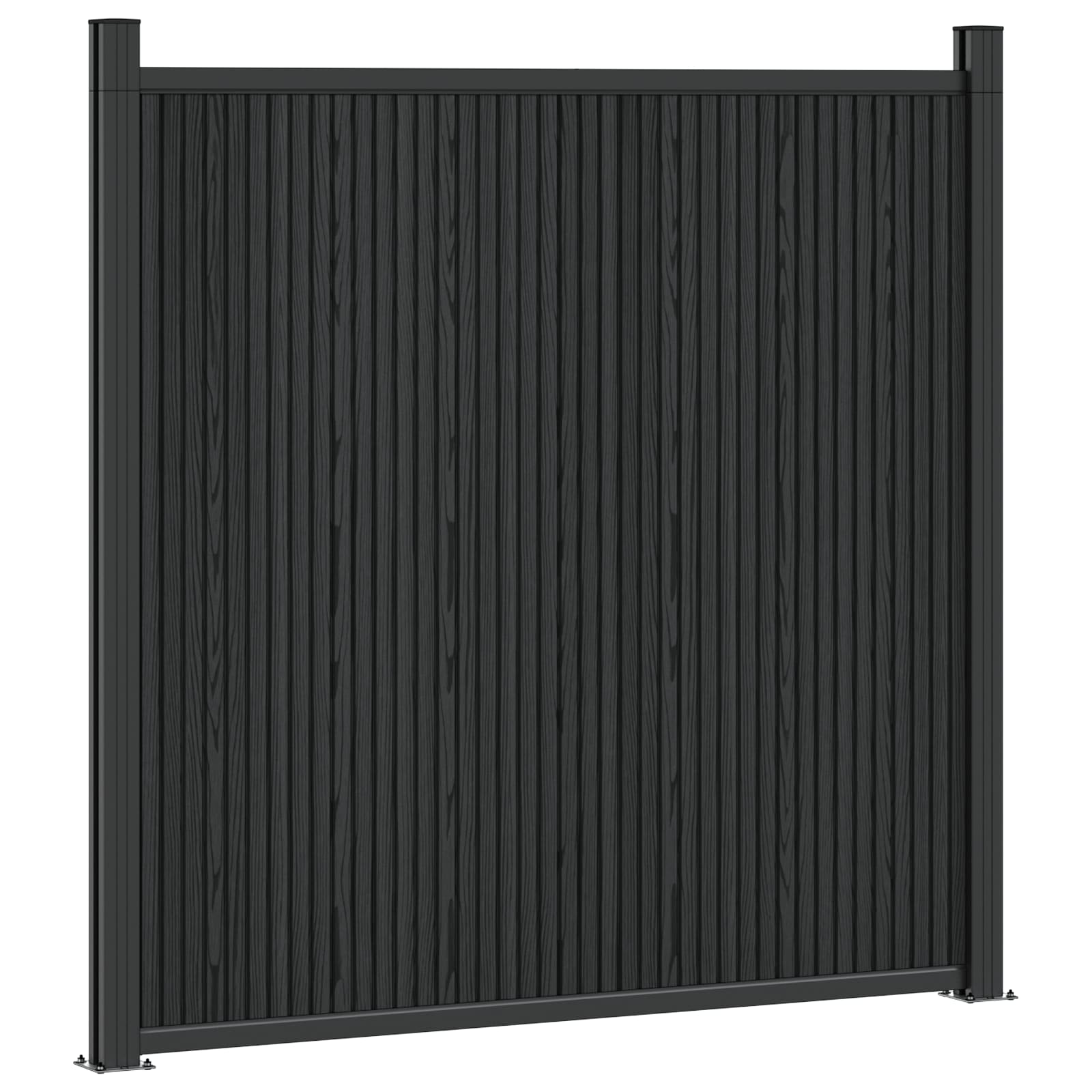 Panel ograde 5 pcs WPC i aluminij Crna