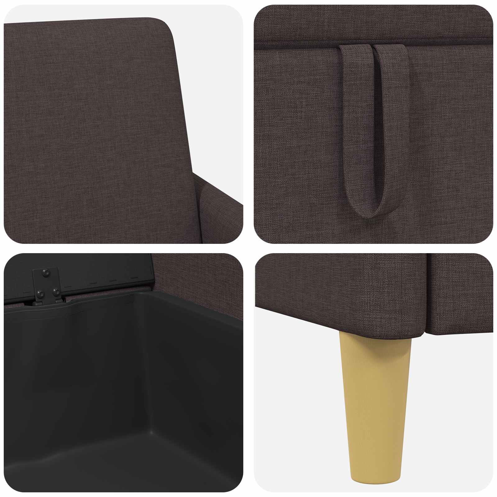 Sofa s pohranom Tamno smeđa 72 x 78 x 87 cm Poliester