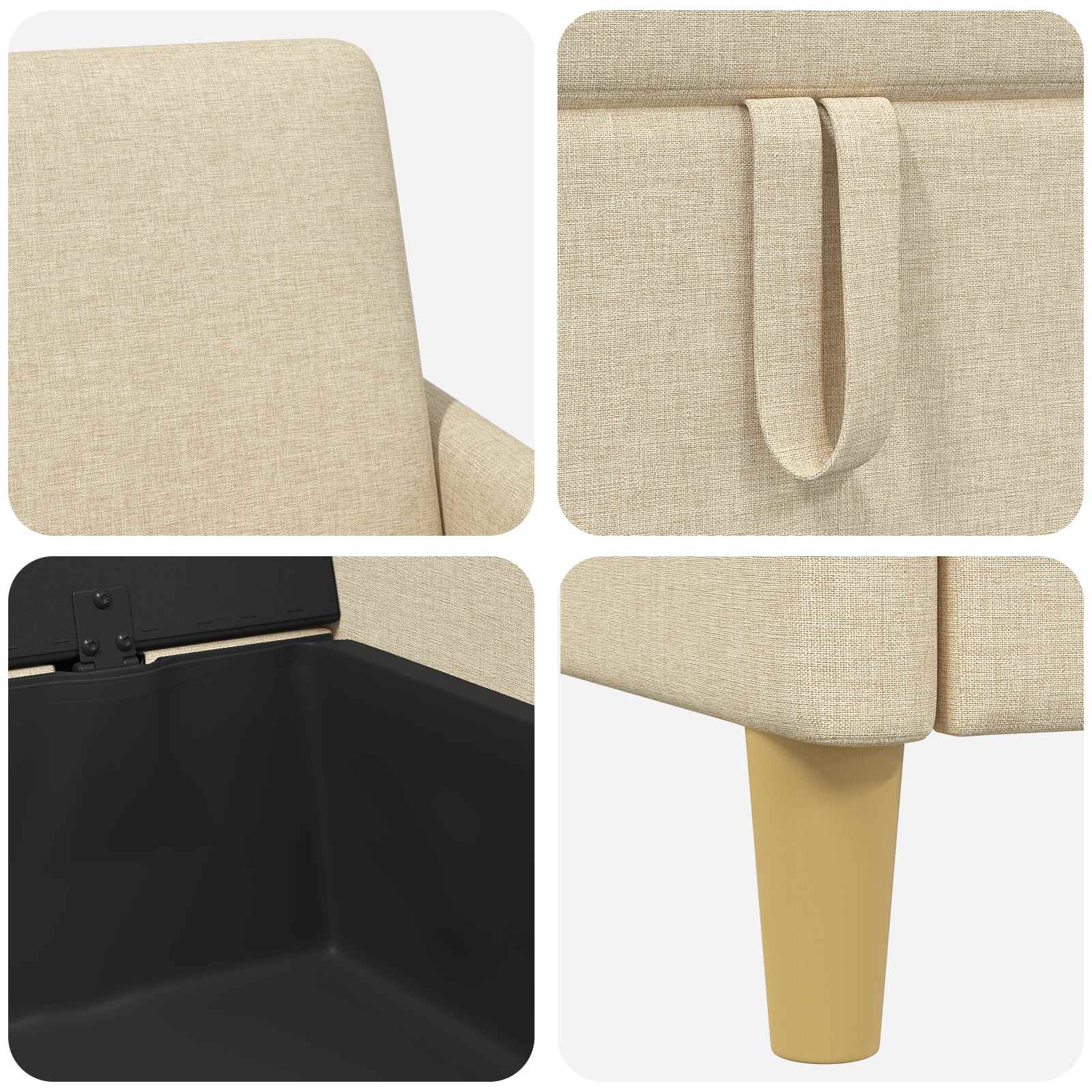 Sofa s pohranom Krem 72 x 78 x 87 cm Poliester