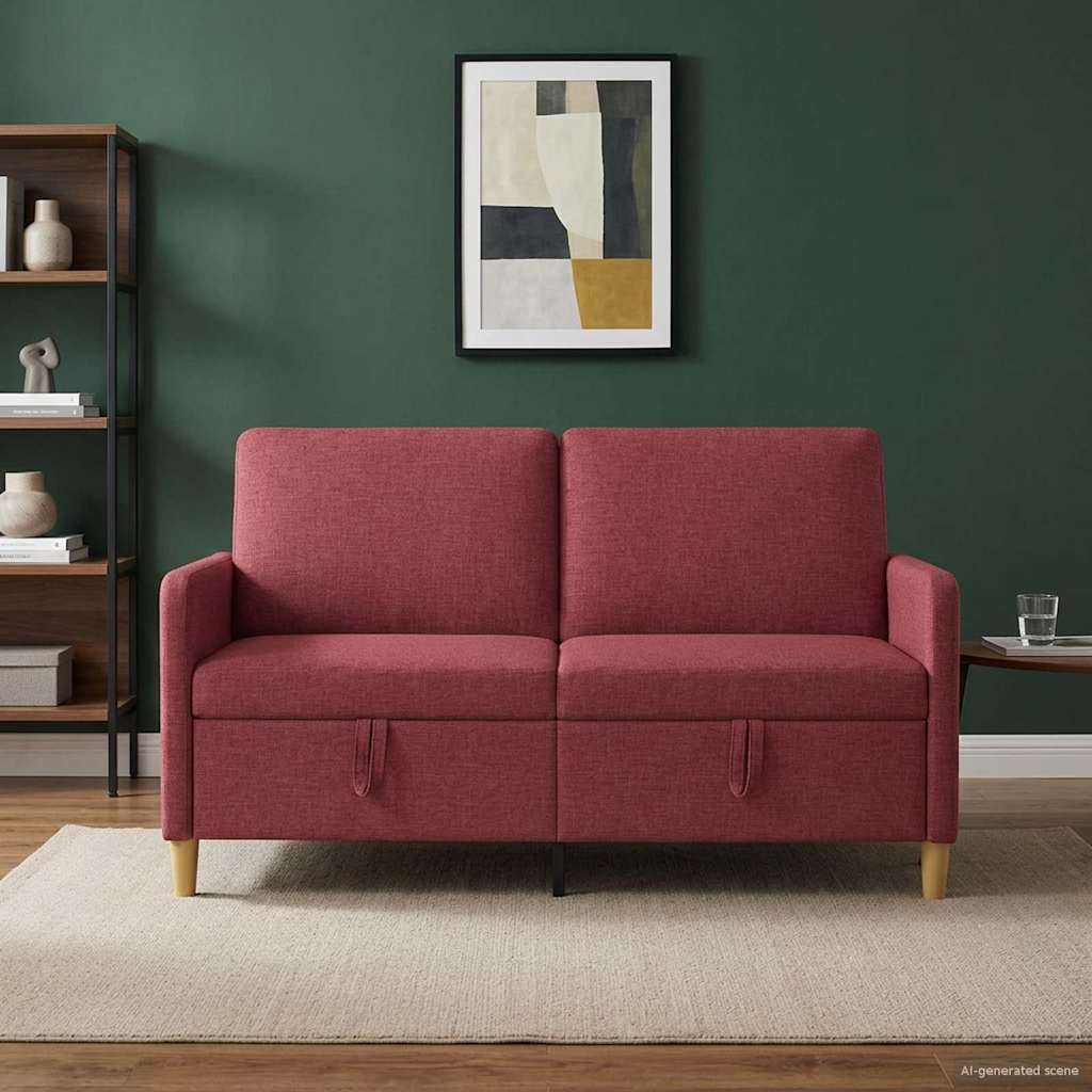 Sofa s pohranom Vinska crvena 152 x 78 x 87 cm Poliester