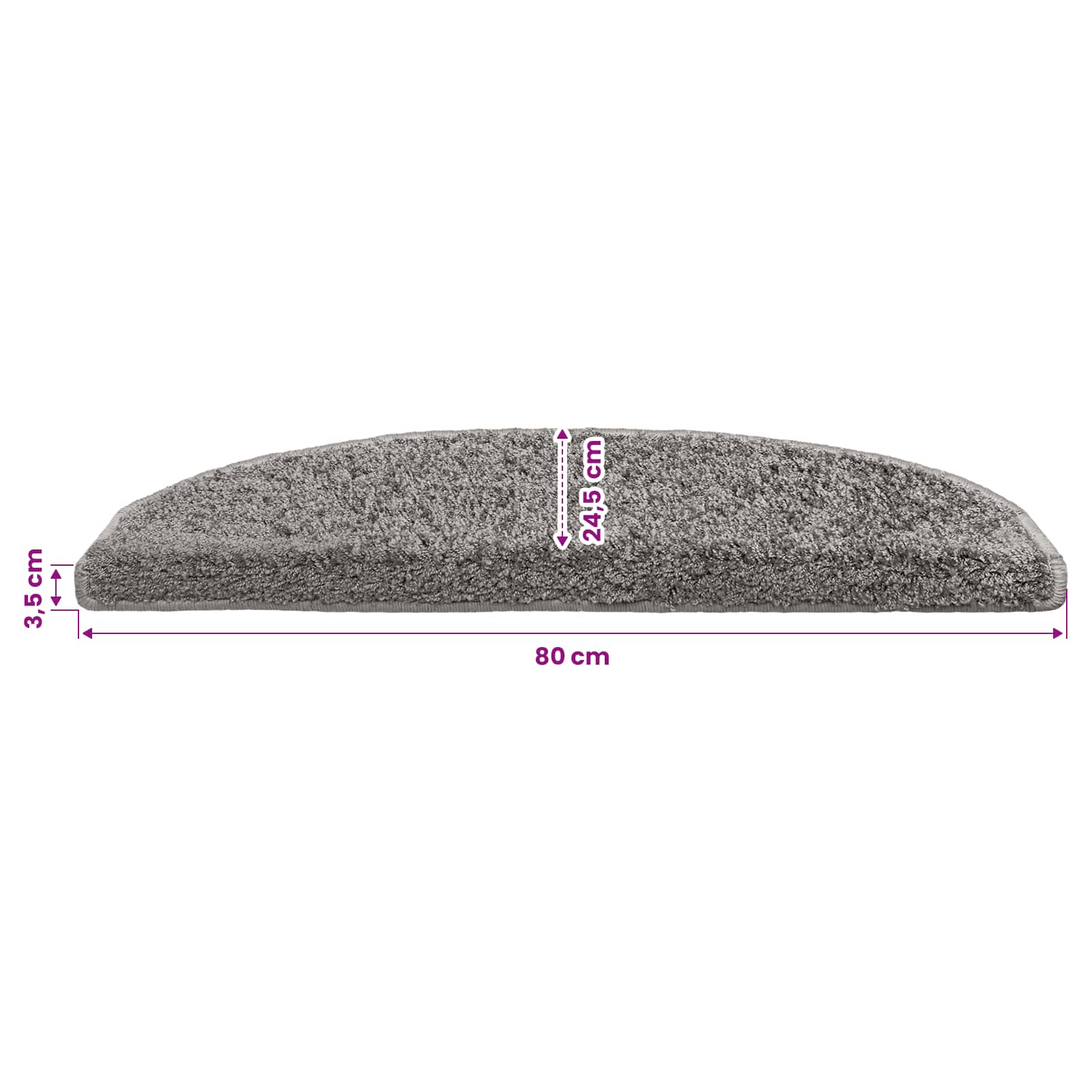 Samoljepljivi stepenasti ulošci 15 pcs Siva 80 x 24,5 x 3,5 cm