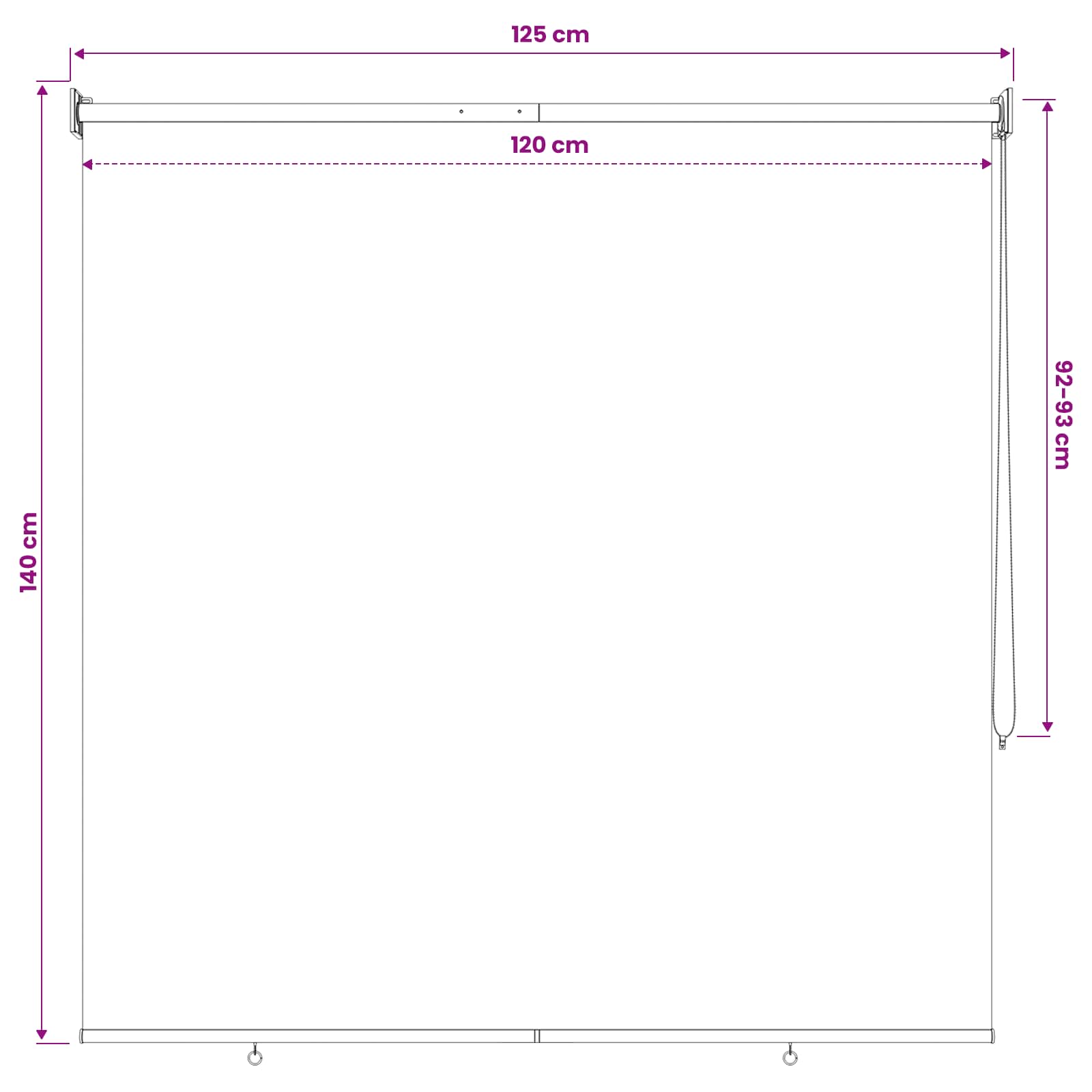 Roleta zaštita od UV zračenja Svjetlosiva 120 x 140 cm