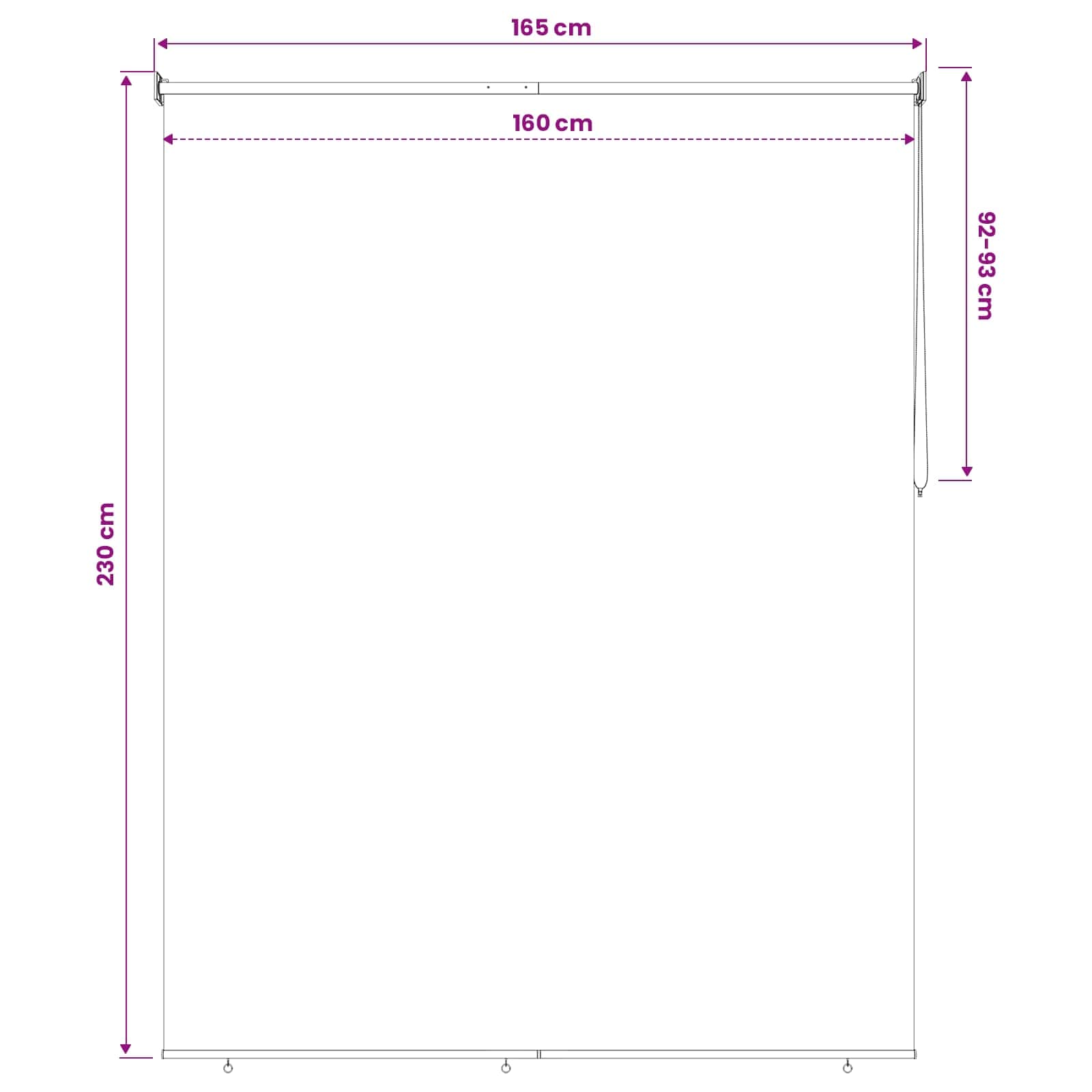 Roleta zaštita od UV zračenja Svjetlosiva 160 x 230 cm