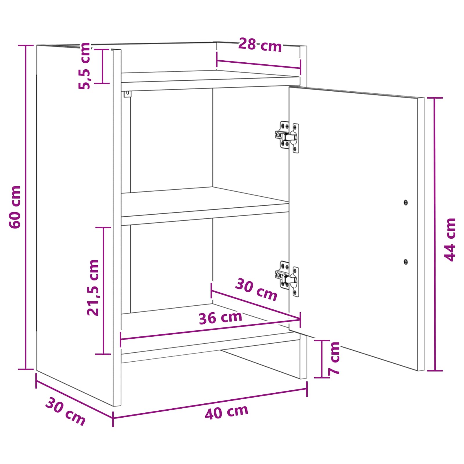 Noćni ormarići 2 pcs Dimljeni hrast 40 x 30 x 60 cm