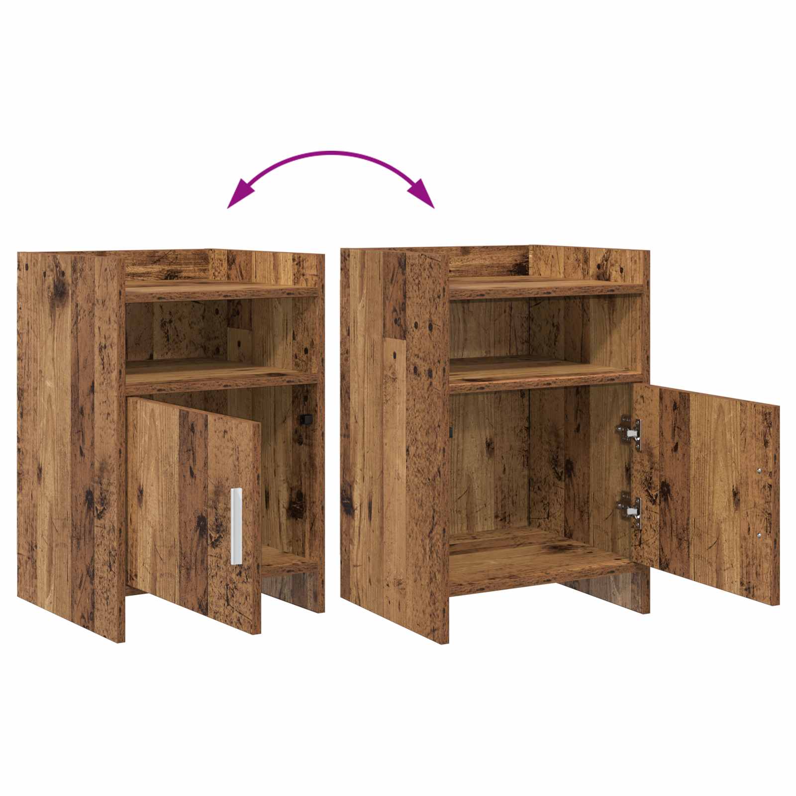 Noćni ormarići 2 pcs Staro drvo 40 x 36 x 60 cm