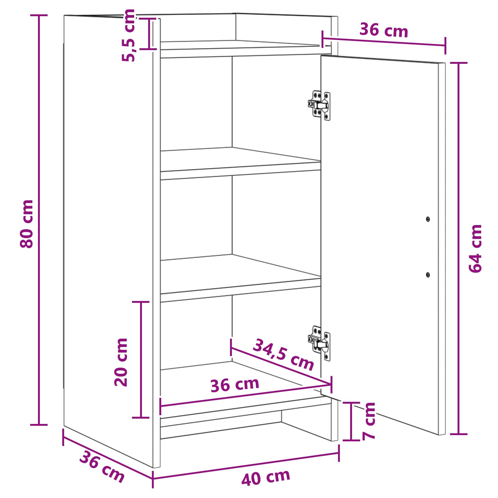 Kreveta Siva Sonoma 40 x 36 x 80 cm Konstruirano drvo