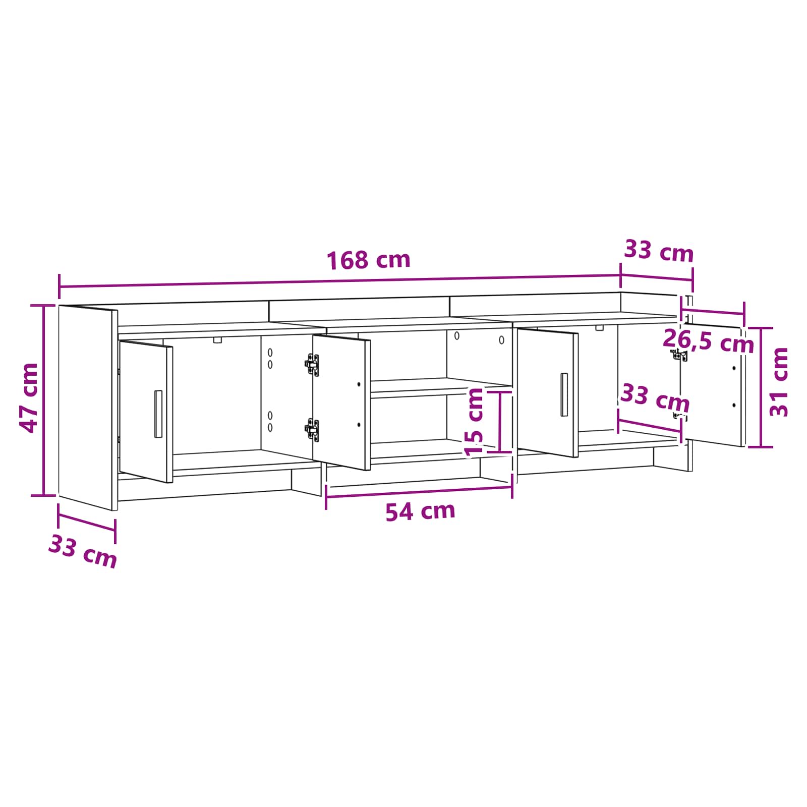 TV ormar 168 x 33 x 47 cm Hrast sonoma Konstruirano drvo