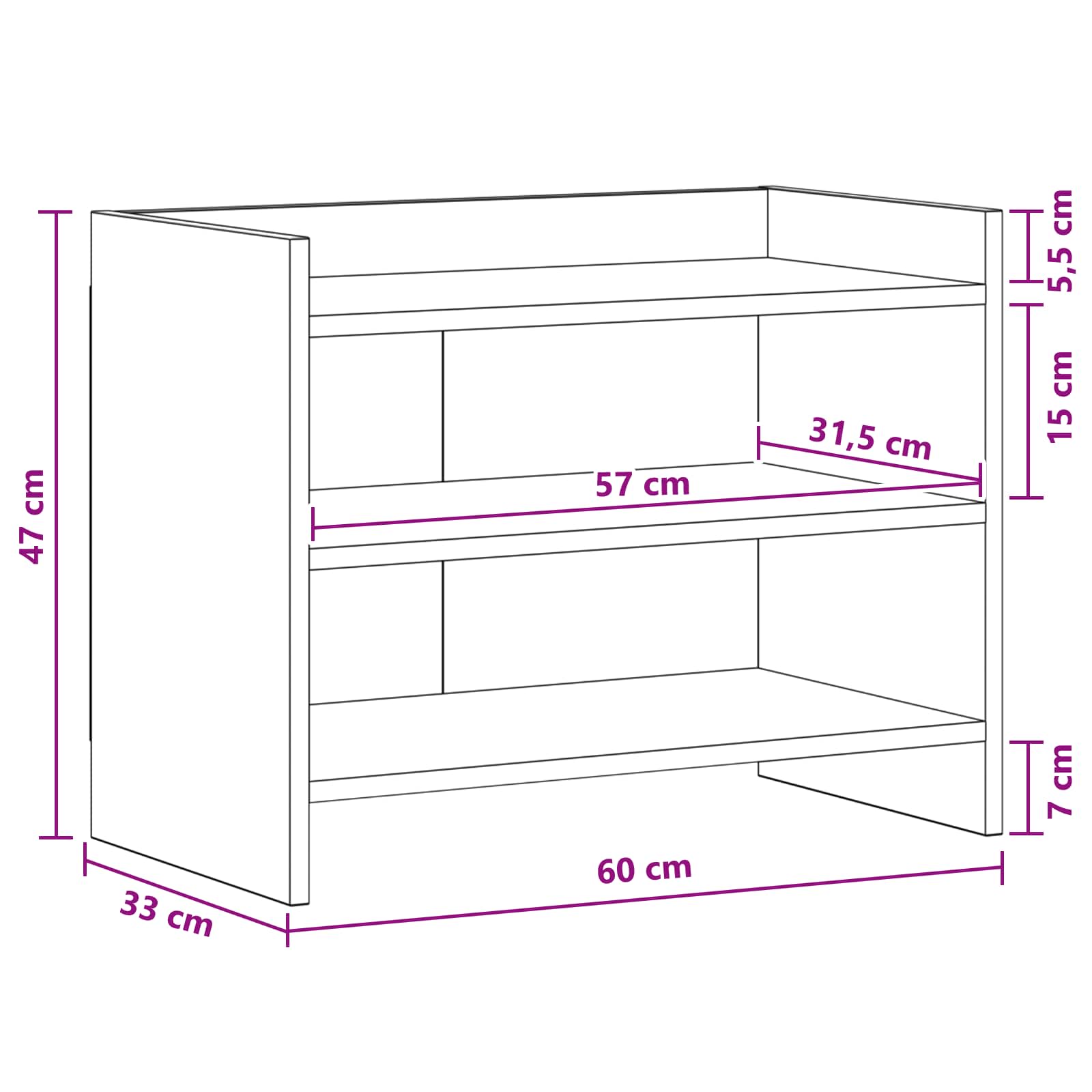 TV ormar 60 x 33 x 47 cm Crni hrast Konstruirano drvo