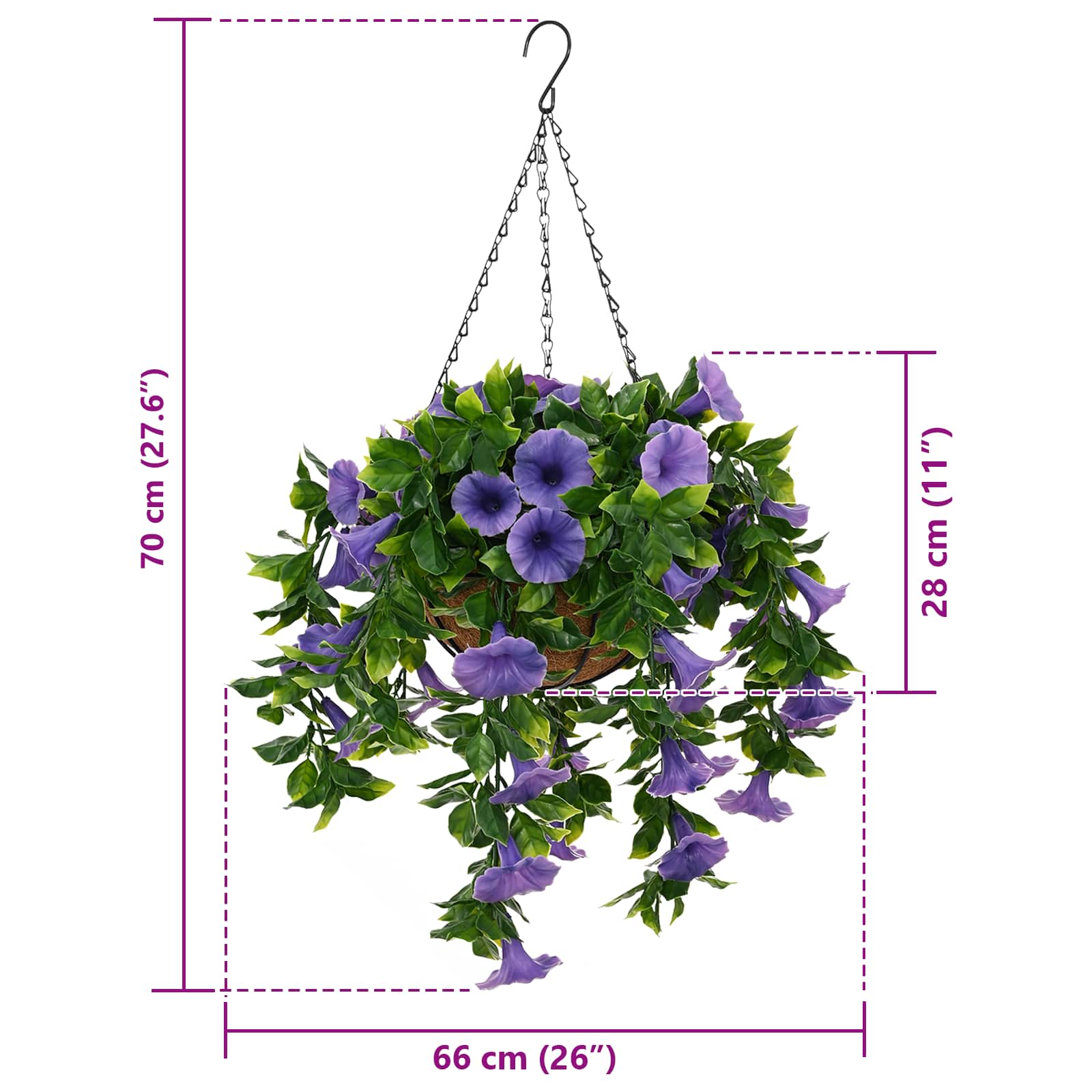 Umjetni cvjetovi Ljubičasta 66 x 75 x 70 cm PE i čelik
