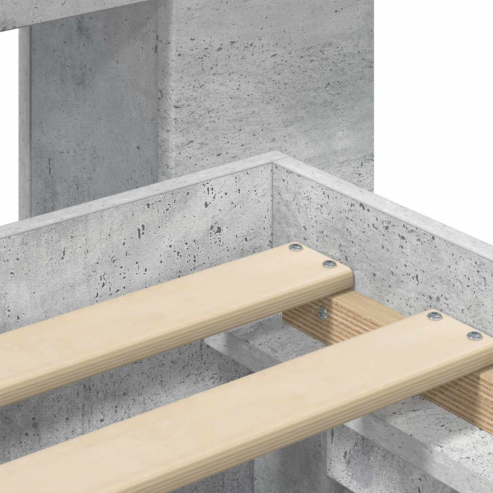 Okvir kreveta s pohranom s uzglavljem Betonska siva 90 x 190 cm