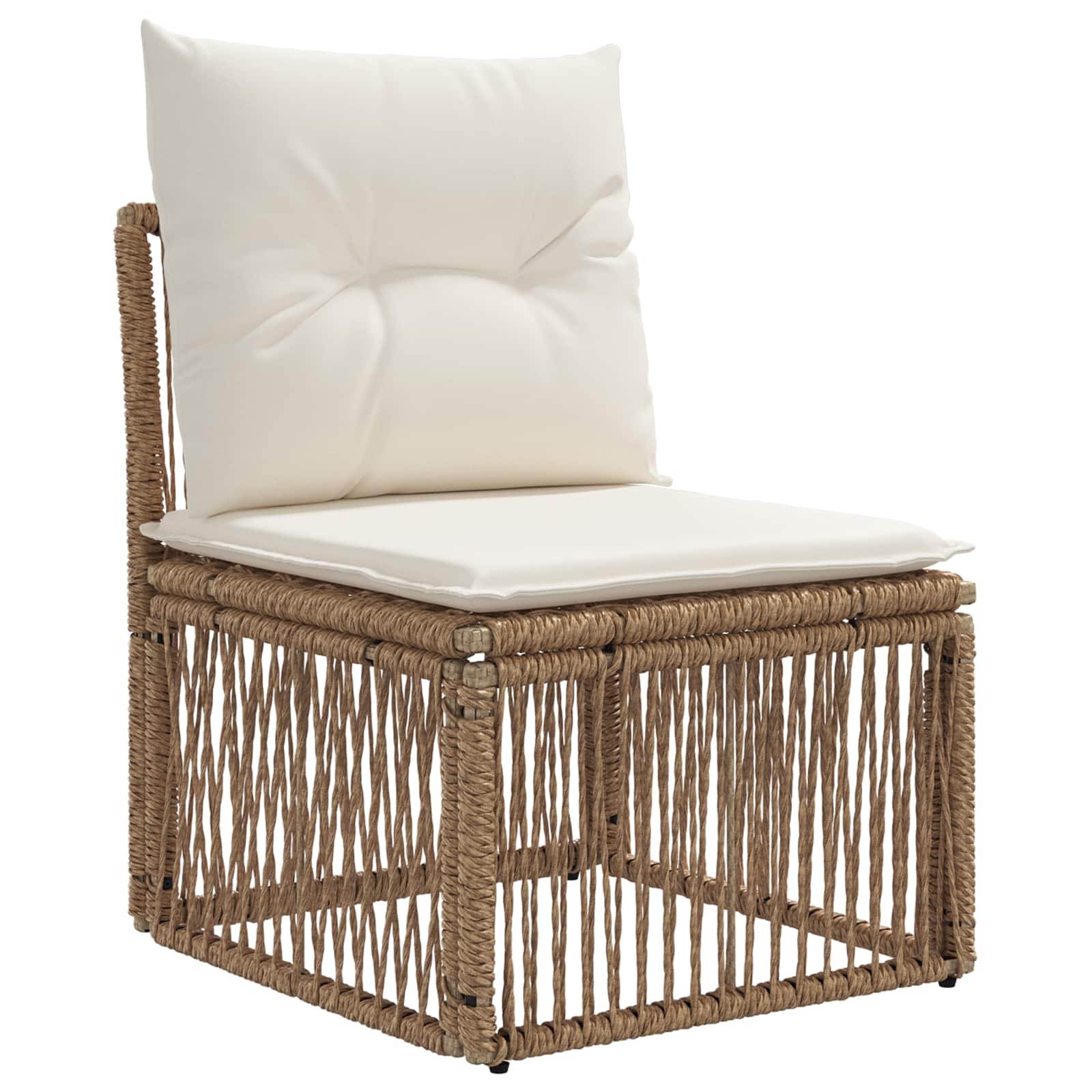 Sjedeća garnitura za vrt 6 pcs Bež i krem bijela poliratan