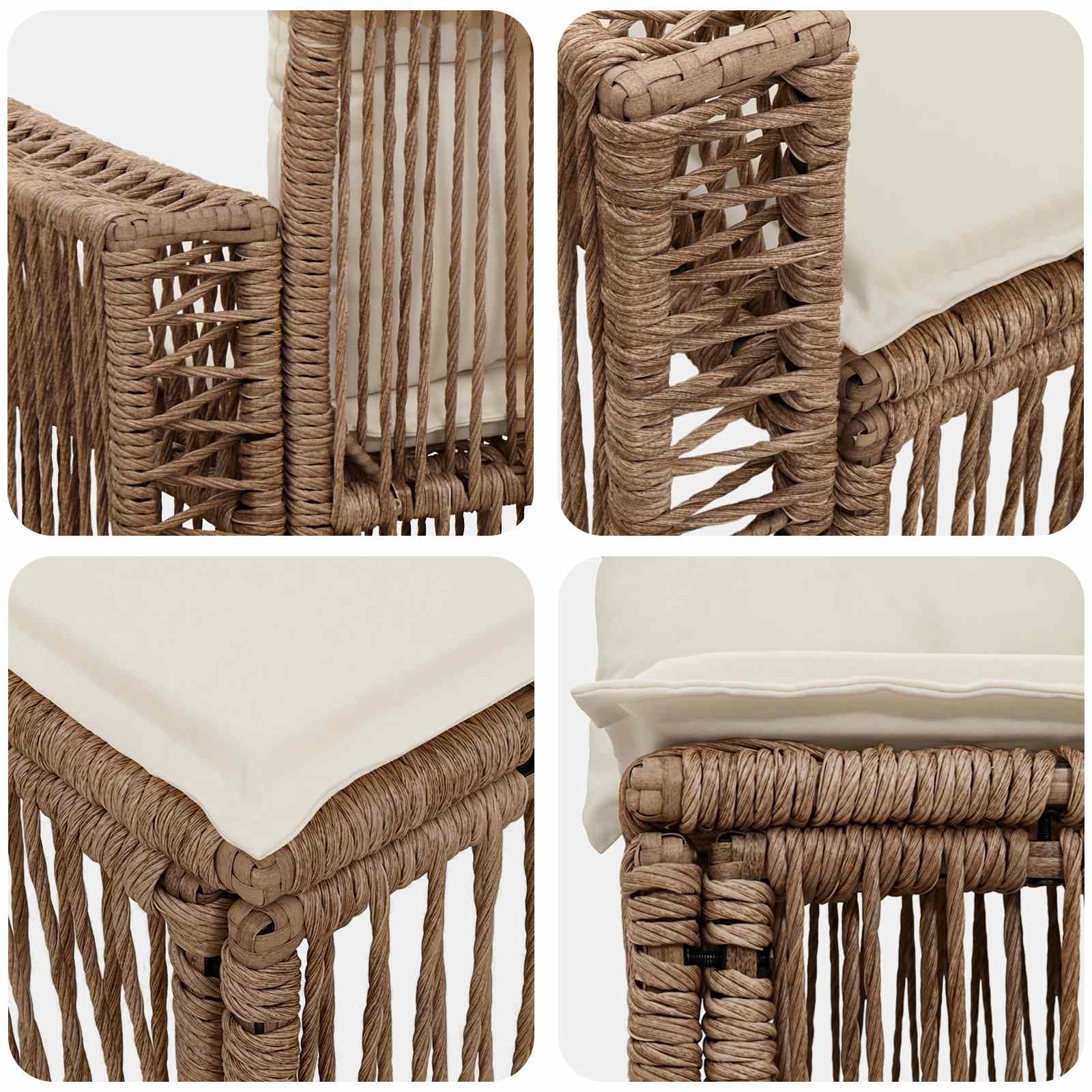 Sjedeća garnitura za vrt 10 pcs Bež i krem bijela poliratan
