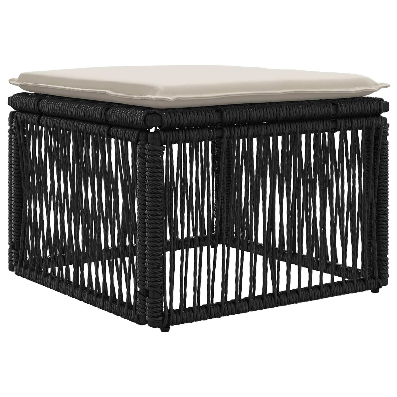 Sjedeća garnitura za vrt 9 pcs Crna i krem-bijela poliratan