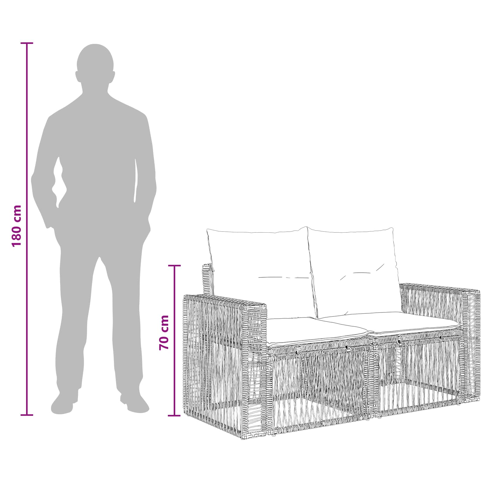 Sjedeća garnitura za vrt 12 pcs Bež i krem bijela poliratan