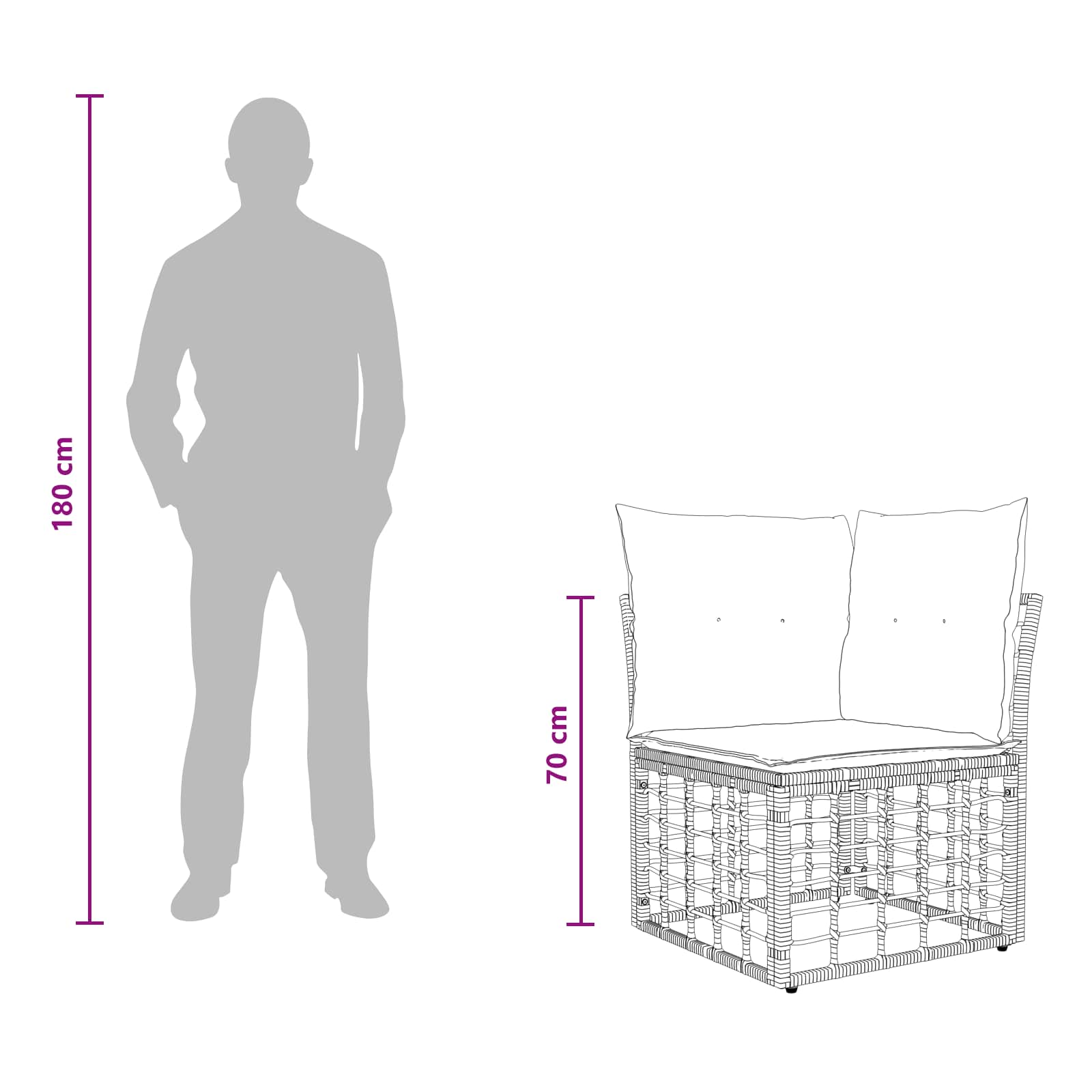 Set vanjskih sofa 14 pcs Crna i tamno siva Poliester