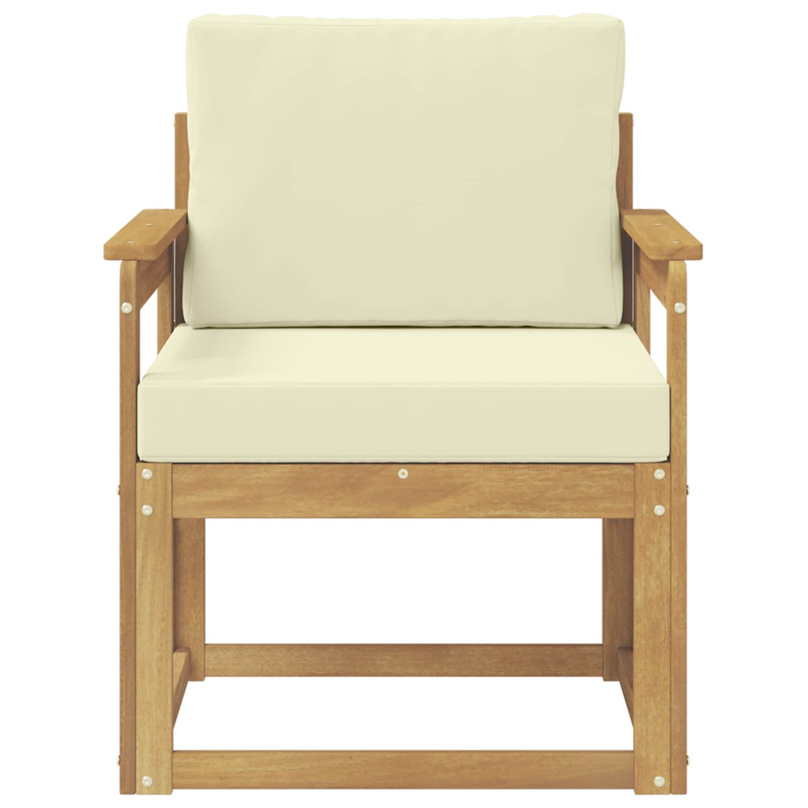 2 Komad Set vanjskih sofa Poliester Bijela i Krem