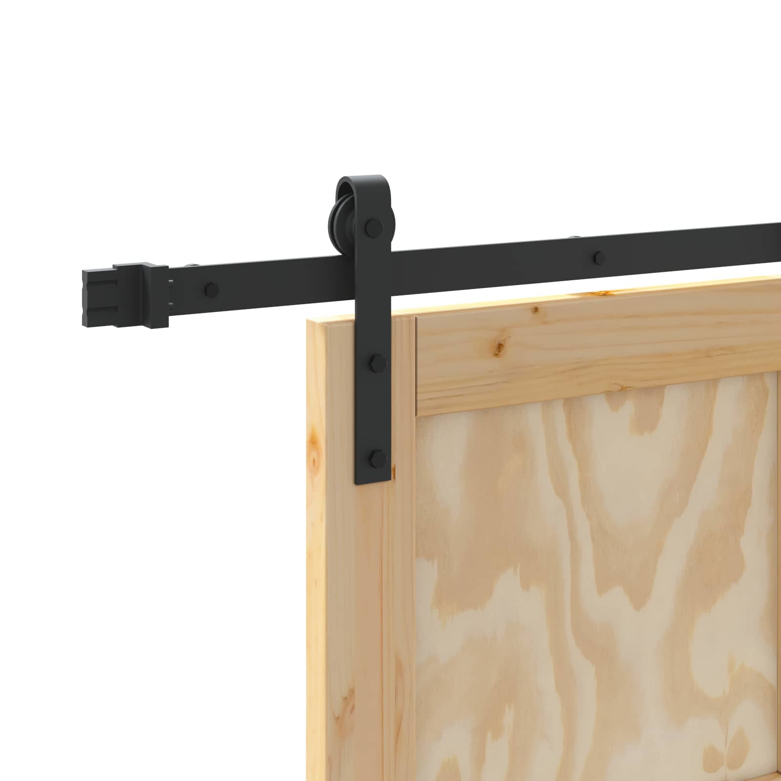 Klizna vrata Prirodna i crna 83 x 232 cm Masivna borovina