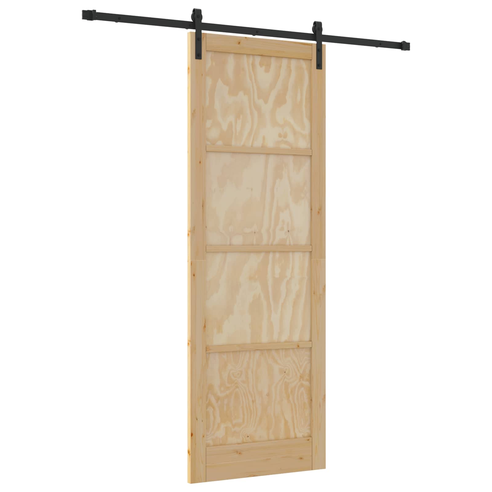 Klizna vrata Prirodna i crna 83 x 232 cm Masivna borovina