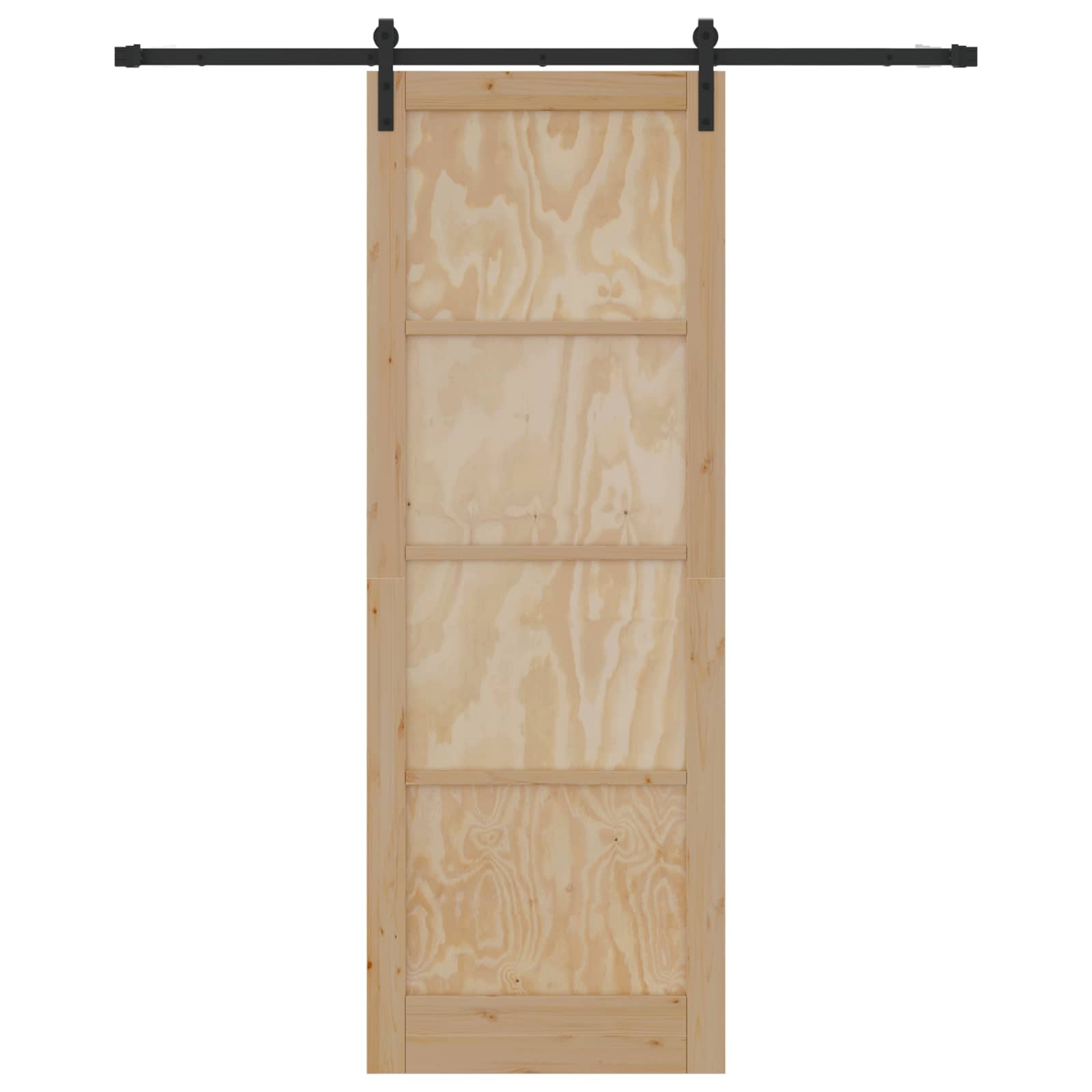 Klizna vrata Prirodna i crna 83 x 232 cm Masivna borovina