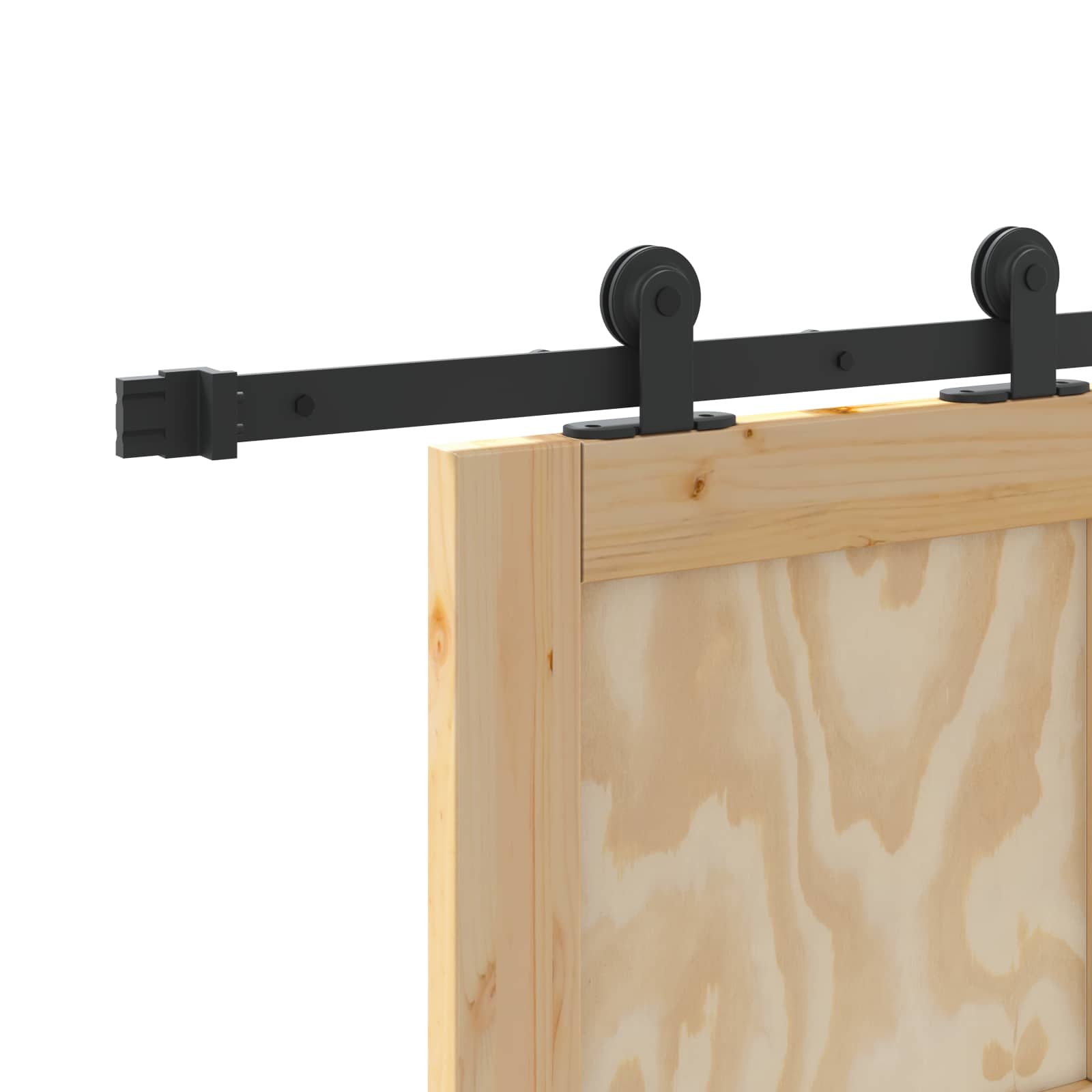 Klizna vrata Prirodna i crna 83 x 232 cm Masivna borovina