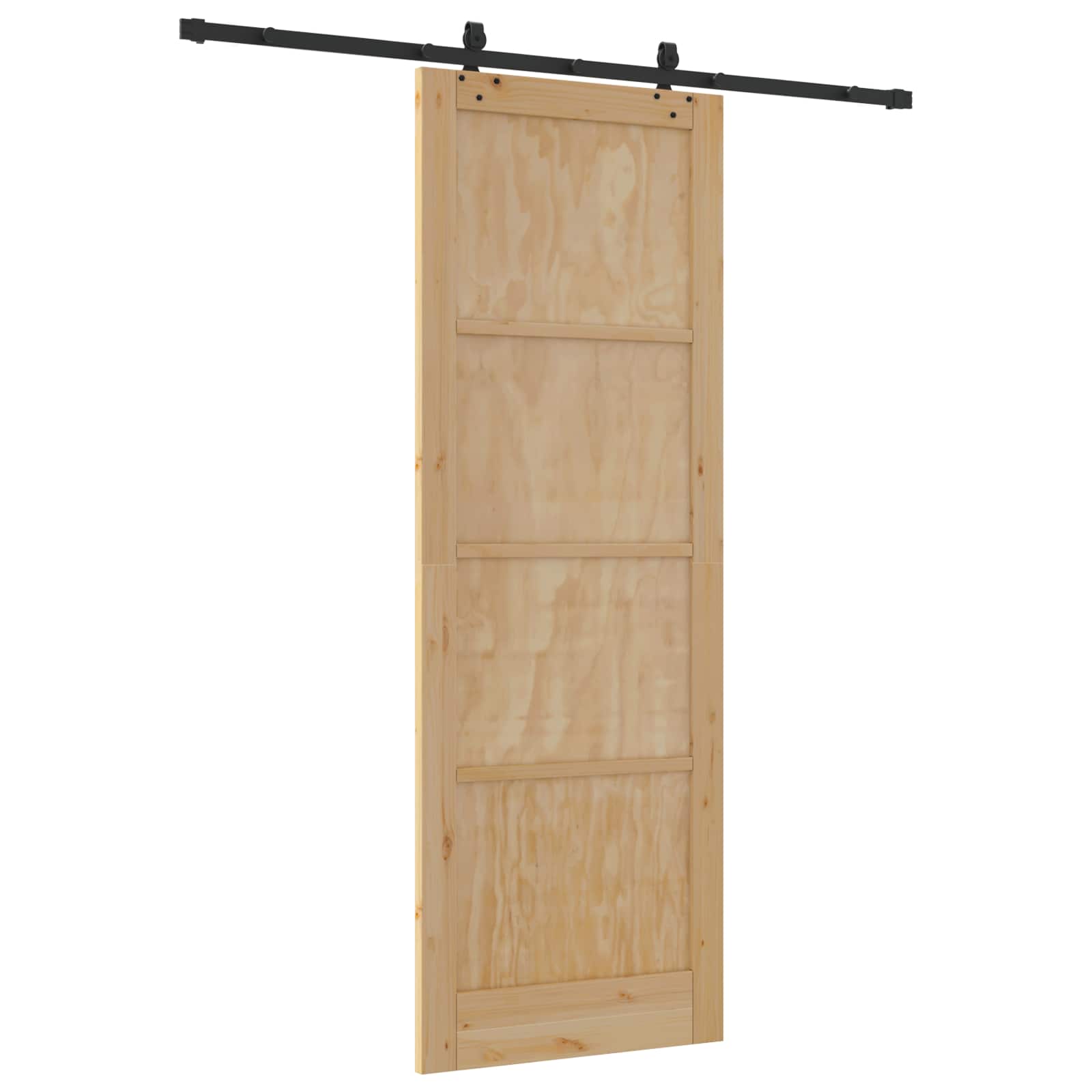 Klizna vrata Prirodna i crna 83 x 232 cm Masivna borovina