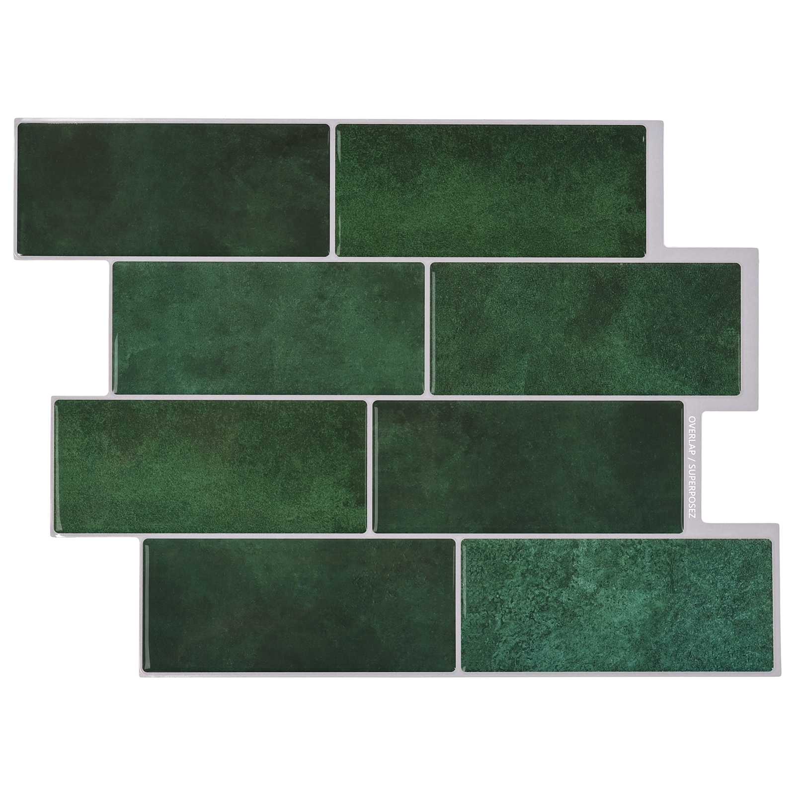 Subway pločica 10 pcs Tamnozelena 29 x 21 cm Poliuretan i PET