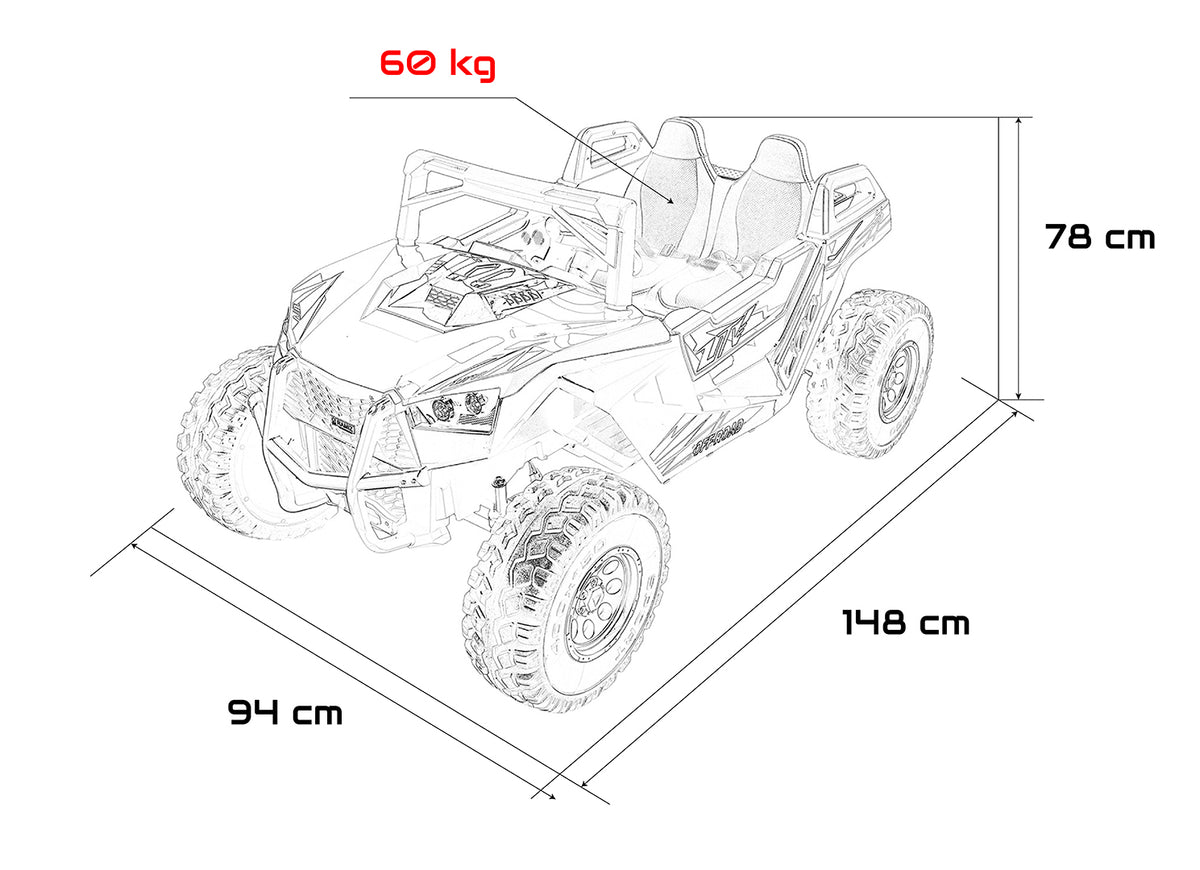 Buggy na akumulator RTR Monster Speed ​​4x4 - dvosjed - crveni