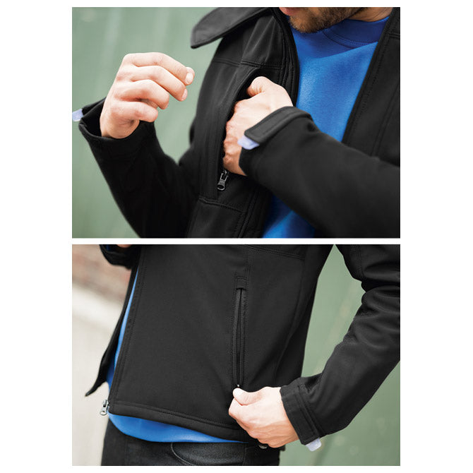 JAKNA ZIP MUŠKA B&C HOODED SOFTSHELL CRNA M