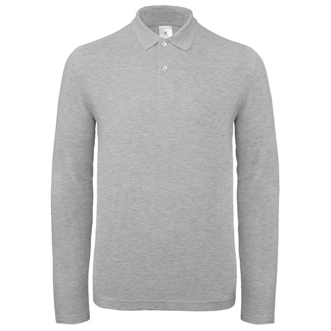 MAJICA DUGI RUKAVI POLO B&C ID.001 LSL 180G SVIJETLO SIVA XL