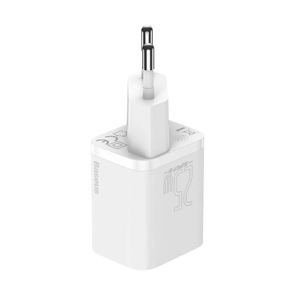 BASEUS zidni punjač tipa C Quick Charger 1C PD 25W bijeli CCSP020102/CCCJG25CE