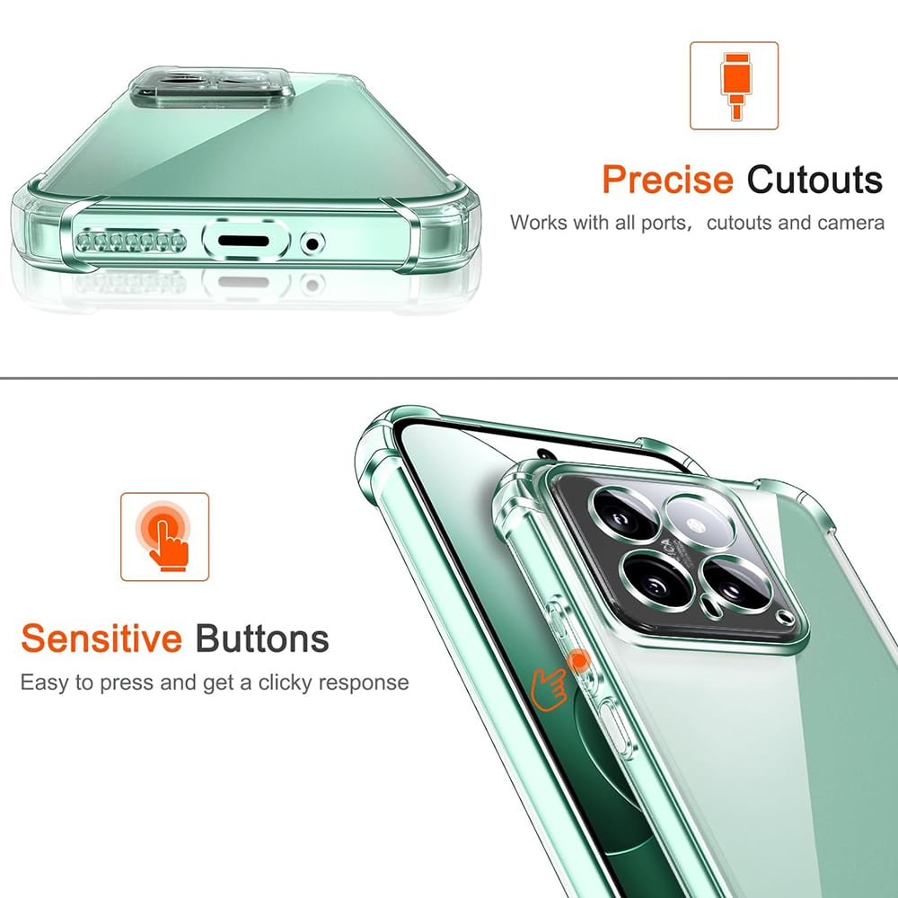 Techsuit Shockproof Clear Silicone prozirna maskica otporna na udarce za Xiaomi 14 Pro