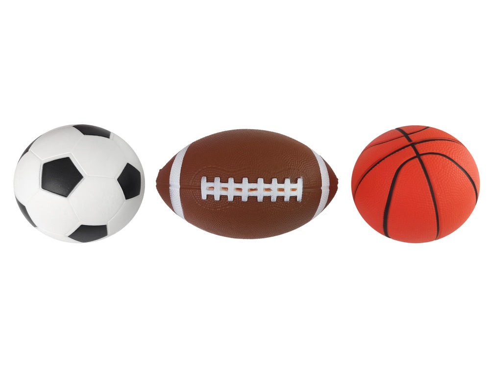 Komplet mekanih sportskih lopti 3u1 - košarka, nogomet, ragbi