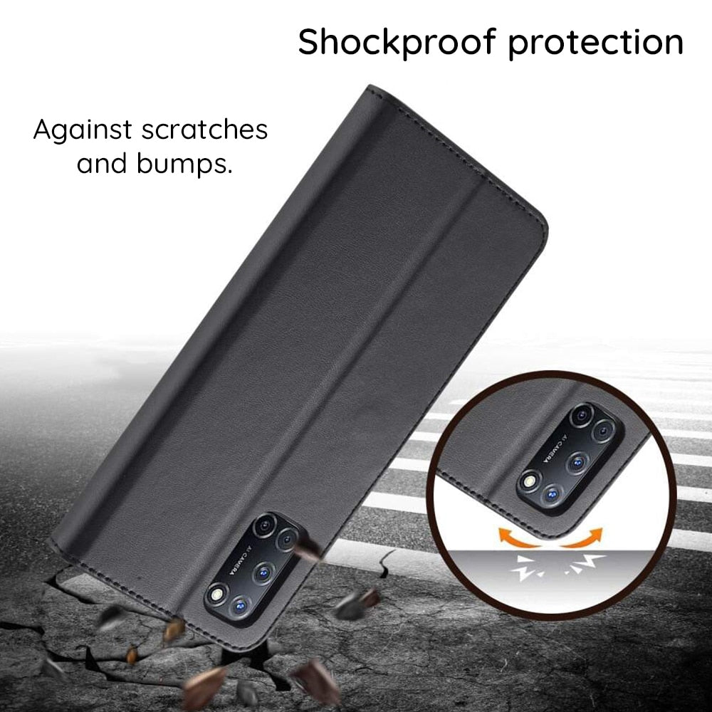 Techsuit Diary Book preklopna maska za Honor 200 - crna
