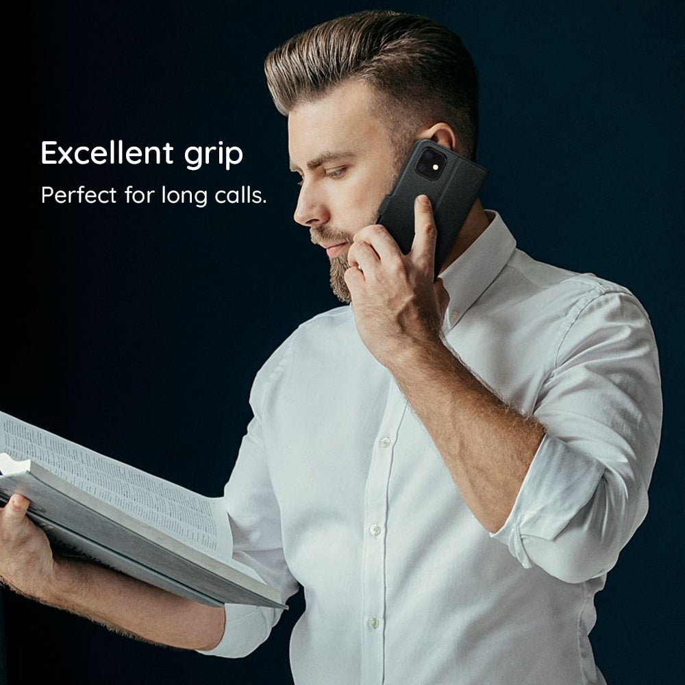 Techsuit Diary Book preklopna maska za Honor 200 - crna