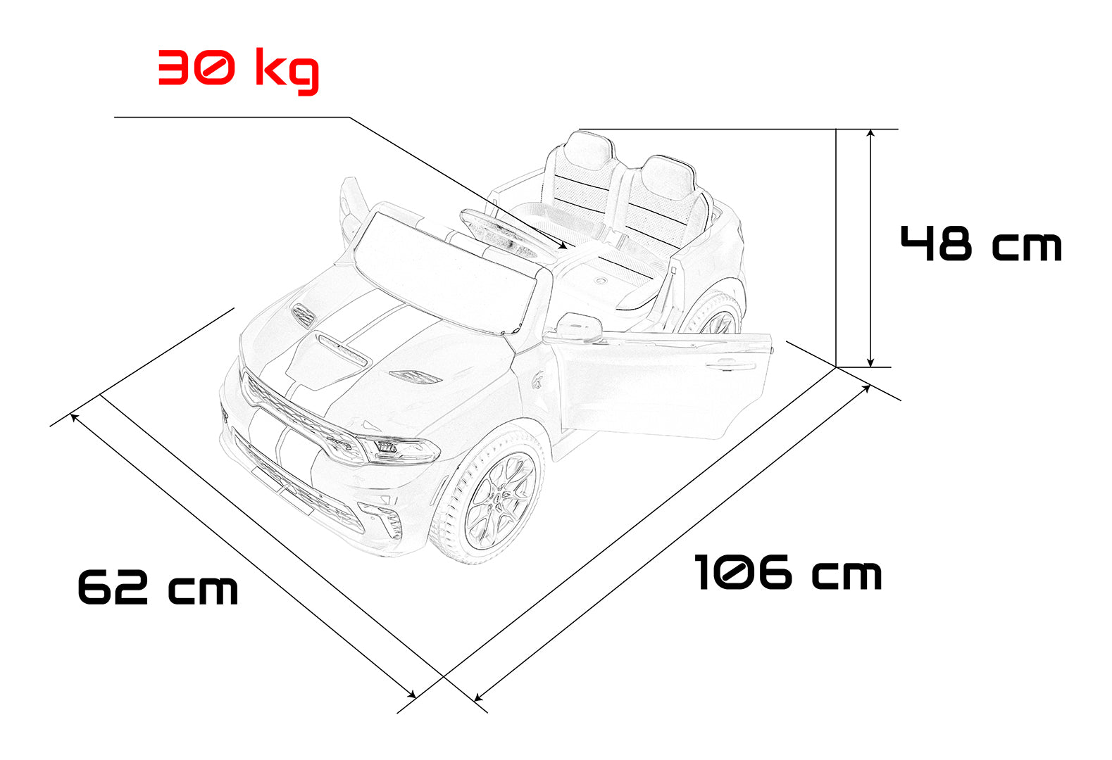 Licencirani auto na akumulator Dodge Durango - crveni