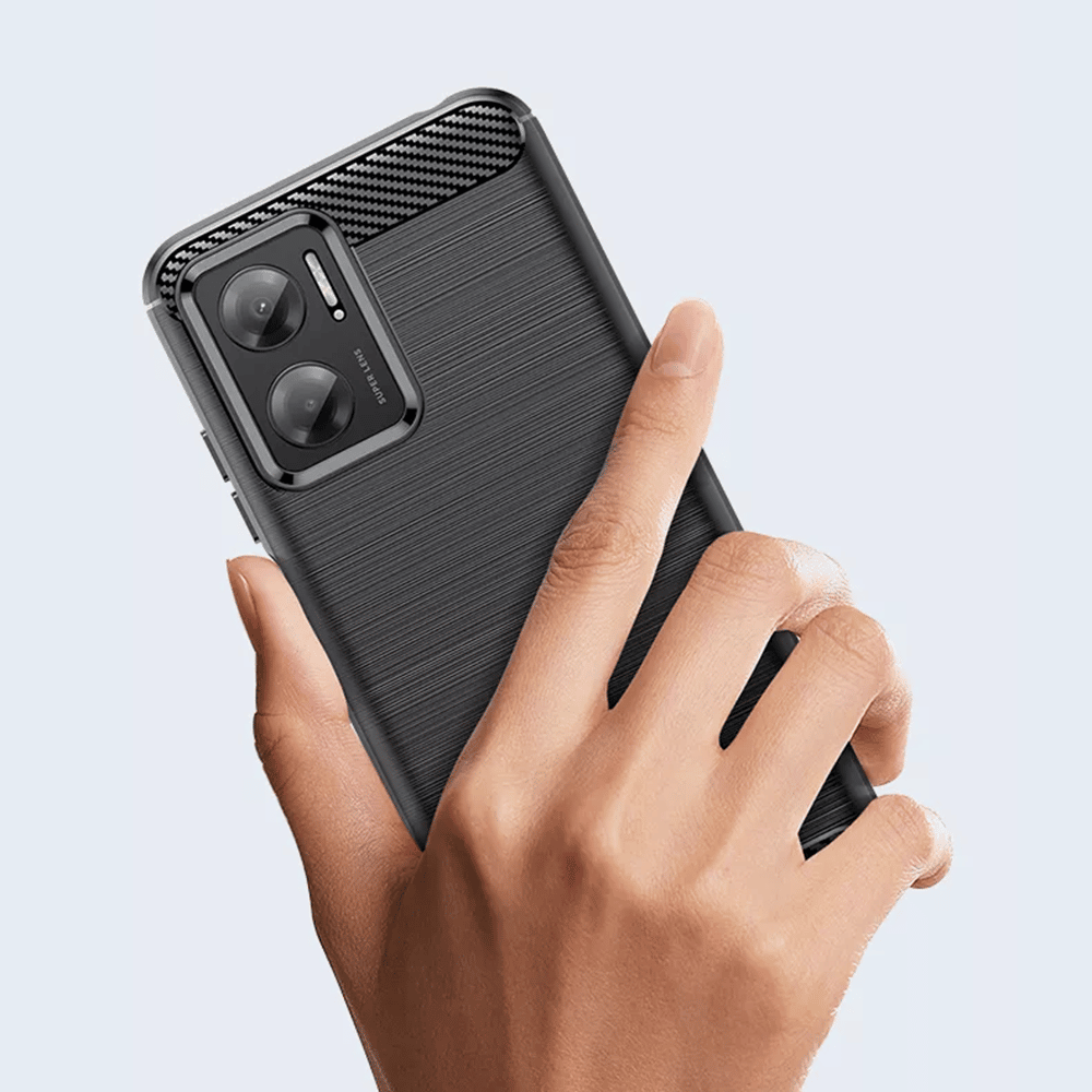 Techsuit - Carbon Silicone maska za Xiaomi Redmi 10 5G - crna