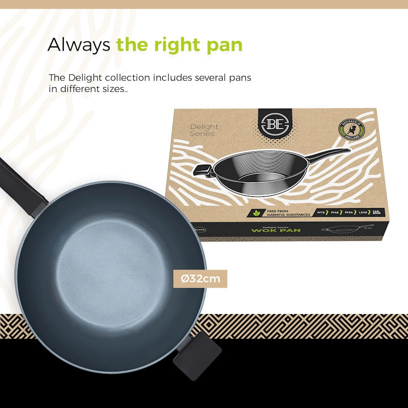 BE Living Wok tava Delight Black 32 cm