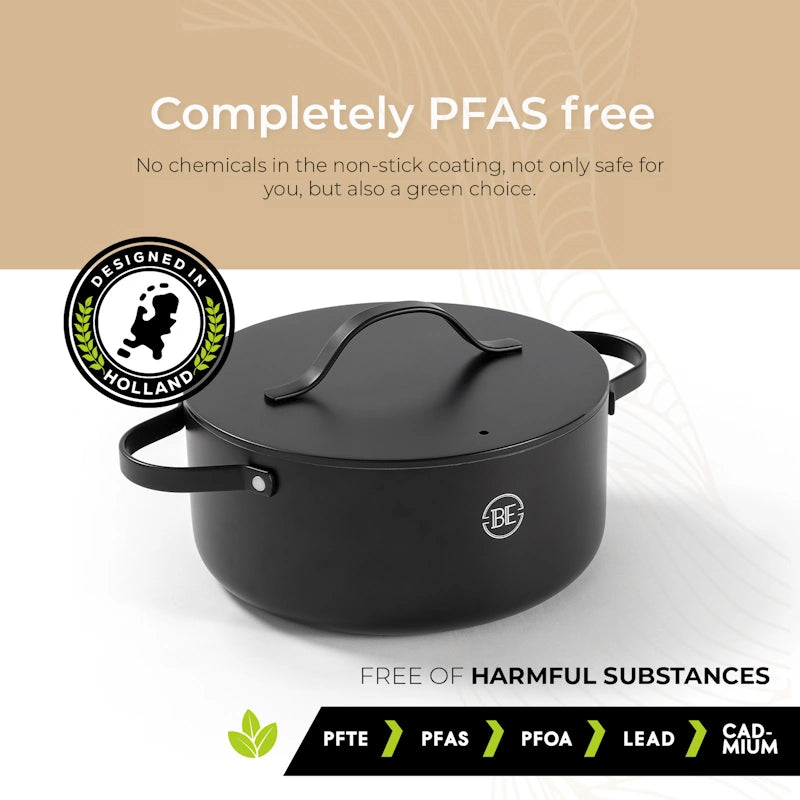 BE Living Posuda za kuhanje s poklopcem Essential Black 28 cm